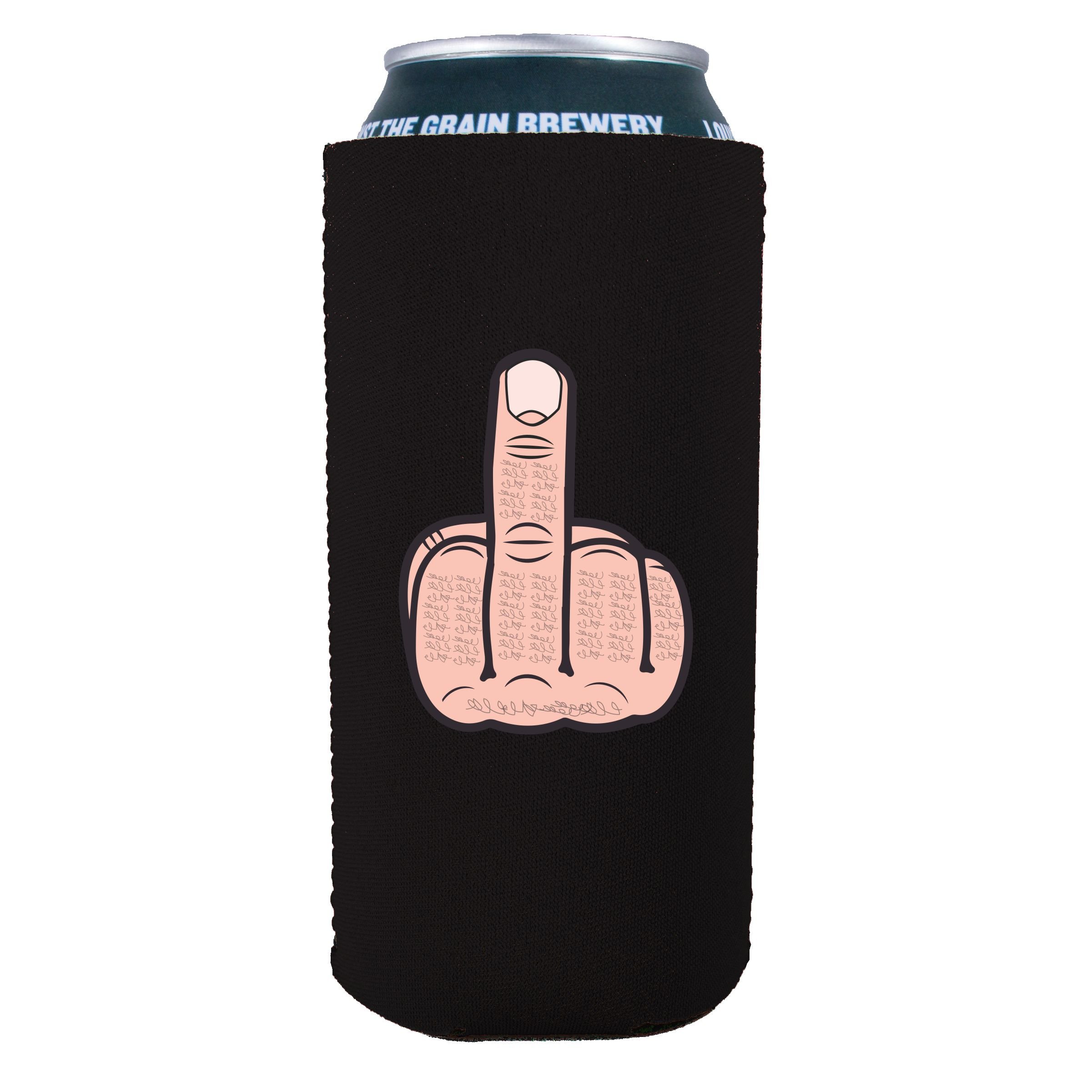 Middle Finger Slim Can Coolie - Neoprene Can Holder For 12oz Slim Cans & Beer Bottles