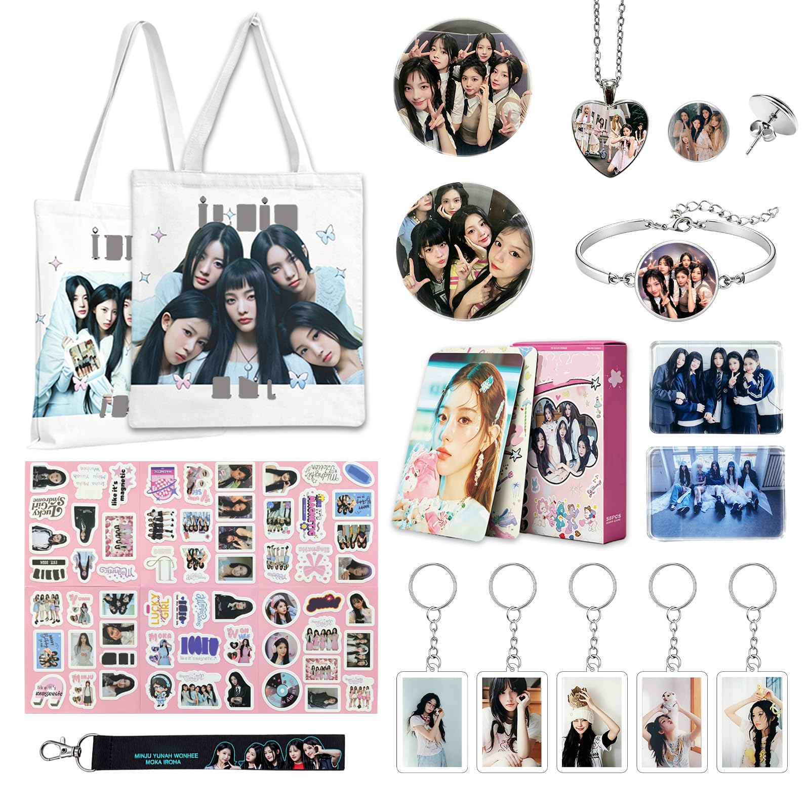 ILIILILT Merch, Keychain, Photocard, Merch Gifts Set Including Canvas Bag