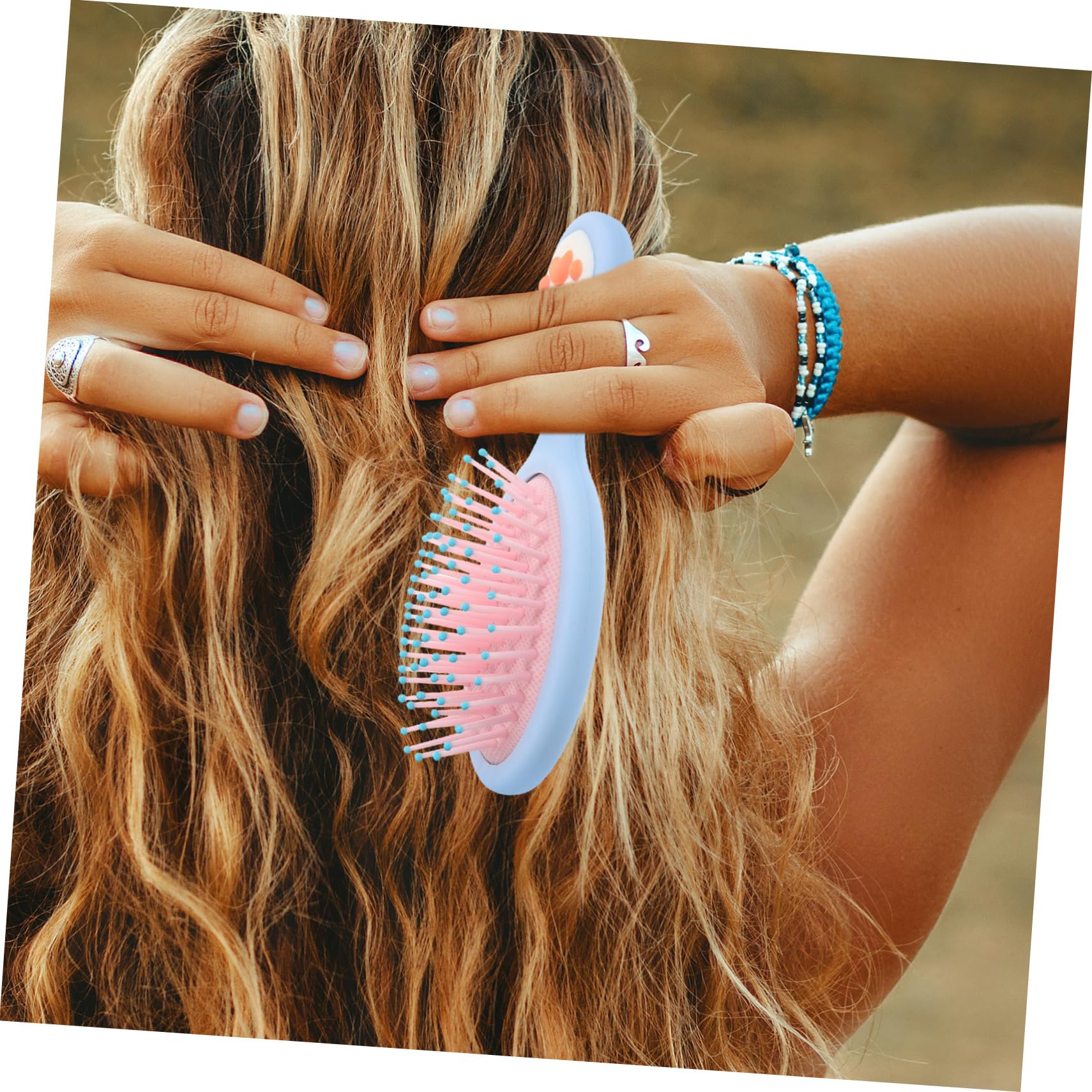 BELLIFFY Portable Cat Hair Brush for Girls Cute Small Hair Brush Detangler for All Hair Types Travel Friendly Lightweight Hairbrush for Easy Styling at Home Go - Image 3