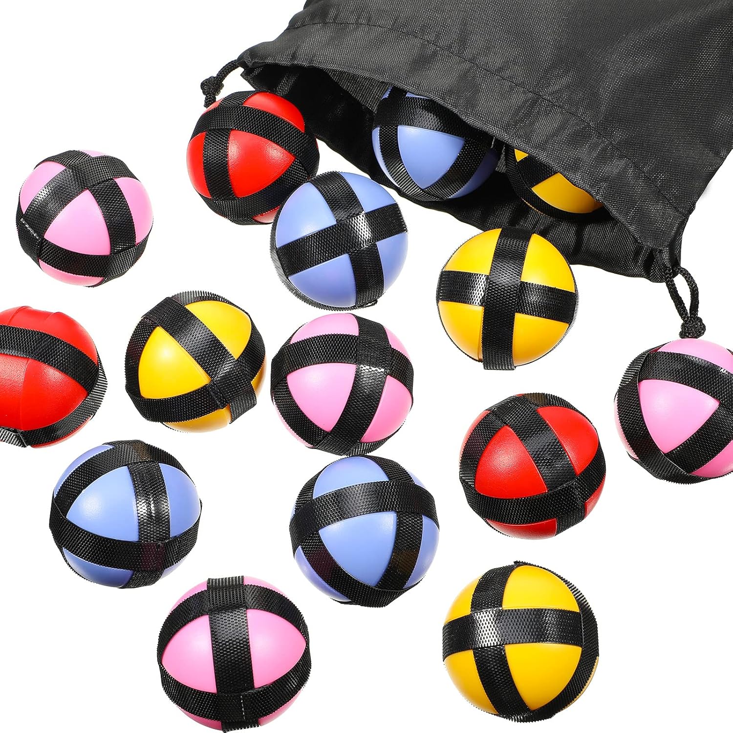 Skylety 20 Pieces Sticky Balls for Fabric Dart Board, Dart Hook and Loop Safe Sport Balls Toy Darts Game Accessories for Indoor and Outdoor Party Games Red, Yellow, Blue, Pink 1.77 Inch