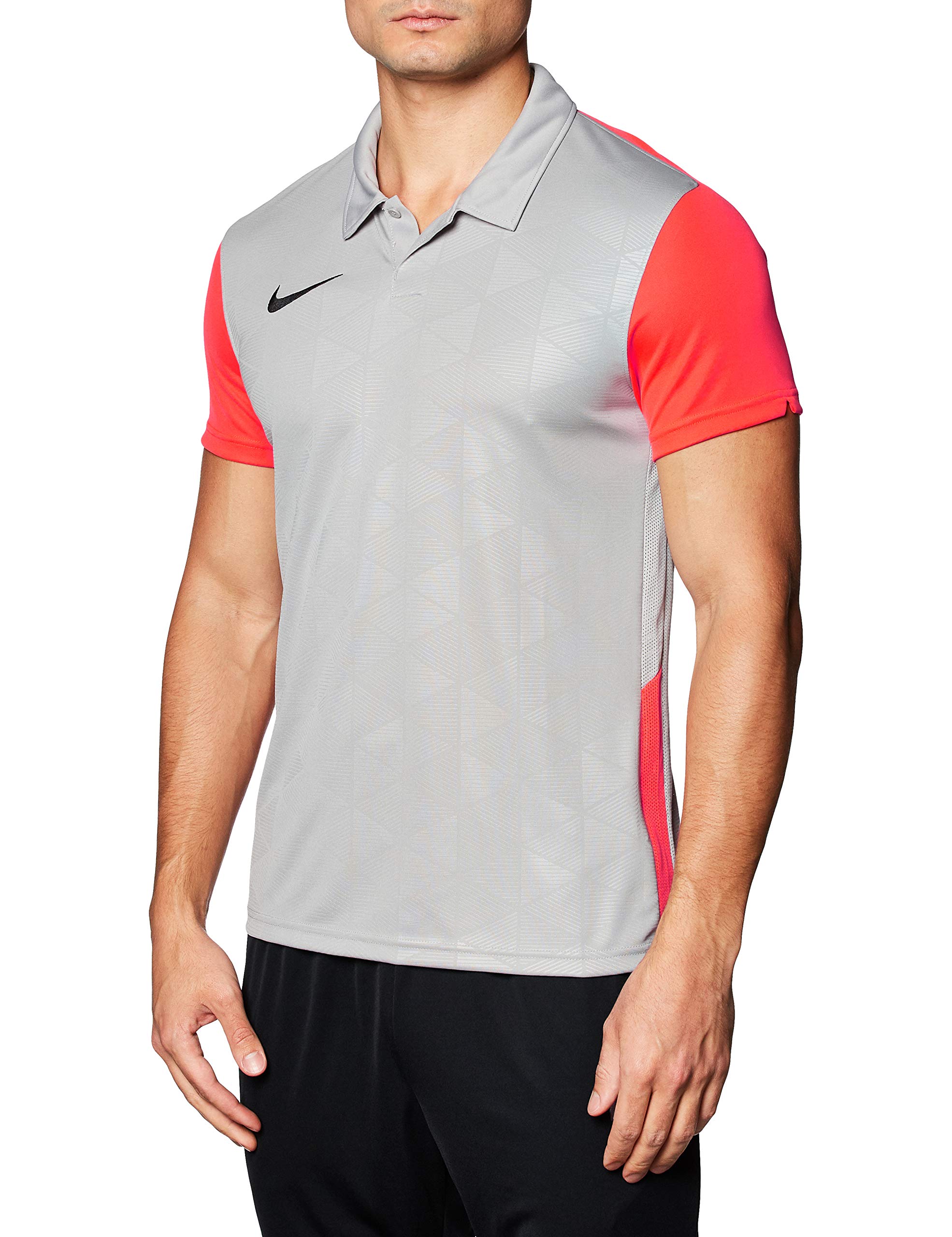 NIKE Men's M Nk Trophy Iv Jsy T shirt, Pewter Grey/Bright Crimson/(Black), M UK