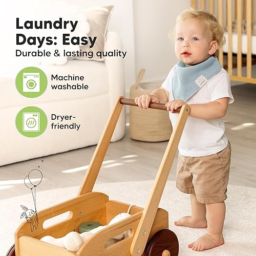 Miniatura 204 de KeaBabies 8 unidades de baberos tipo bandana orgánicos para niñas - Baberos tipo triángulo súper absorbentes para bebés que babean y están en