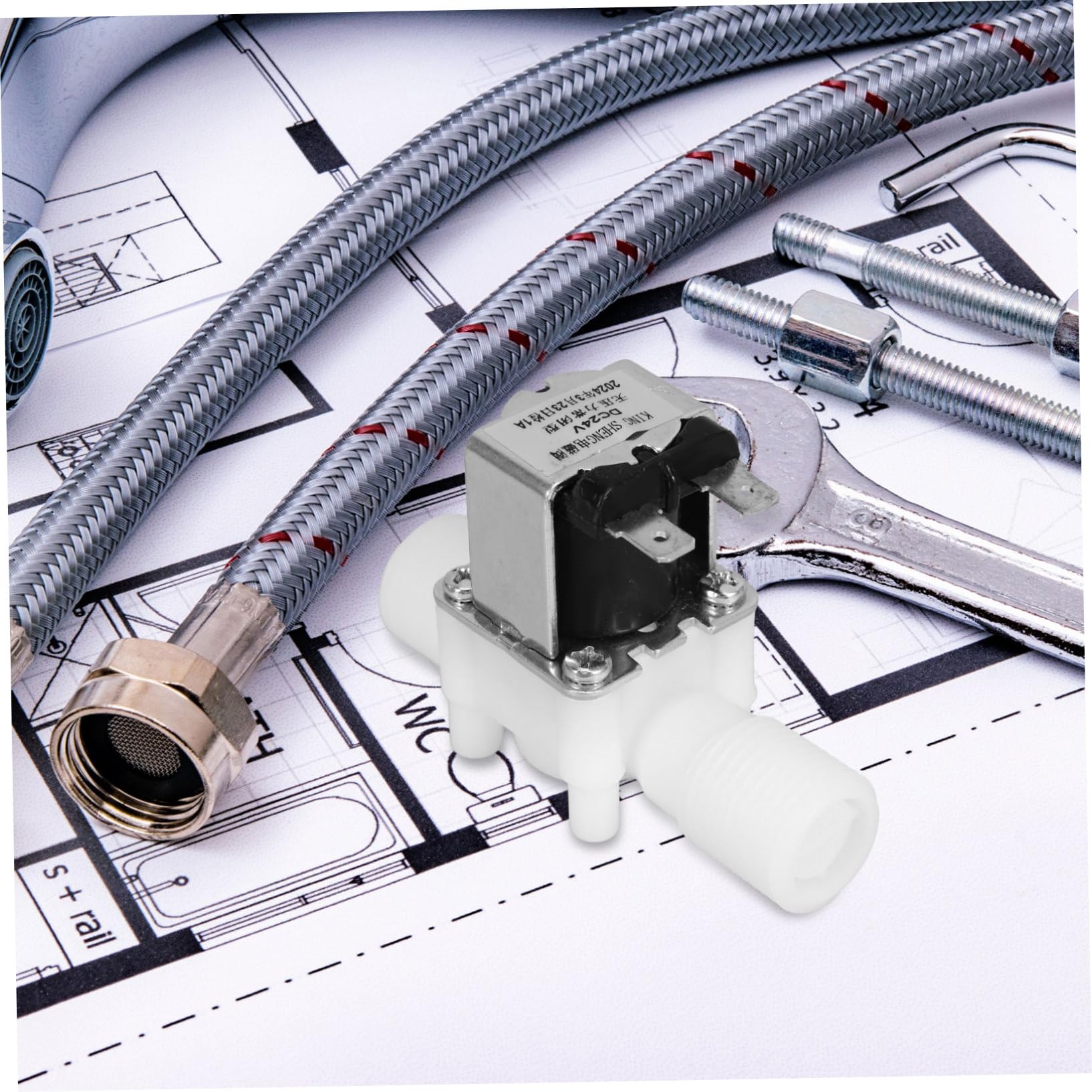 SOLUSTRE 3 Piezas La válvula electromagnética electroválvula de agua válvula solenoide para uso industrial válvulas solenoides para agua válvula solenoide 24v electroválvula de riego PBT，