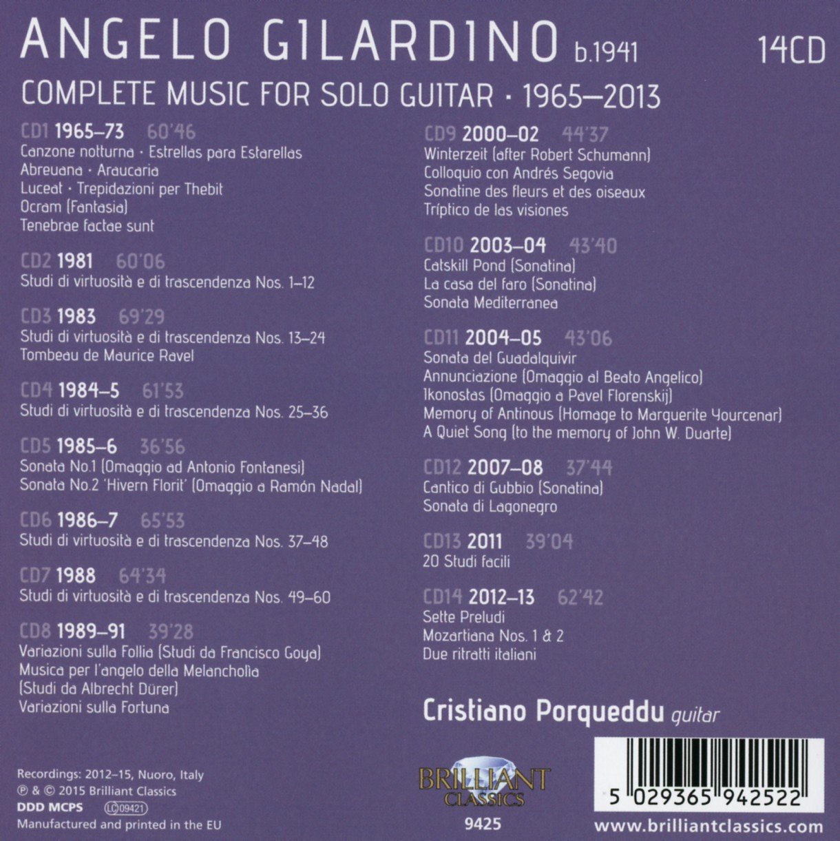 Complete Music For Solo Guitar (1965-2013)