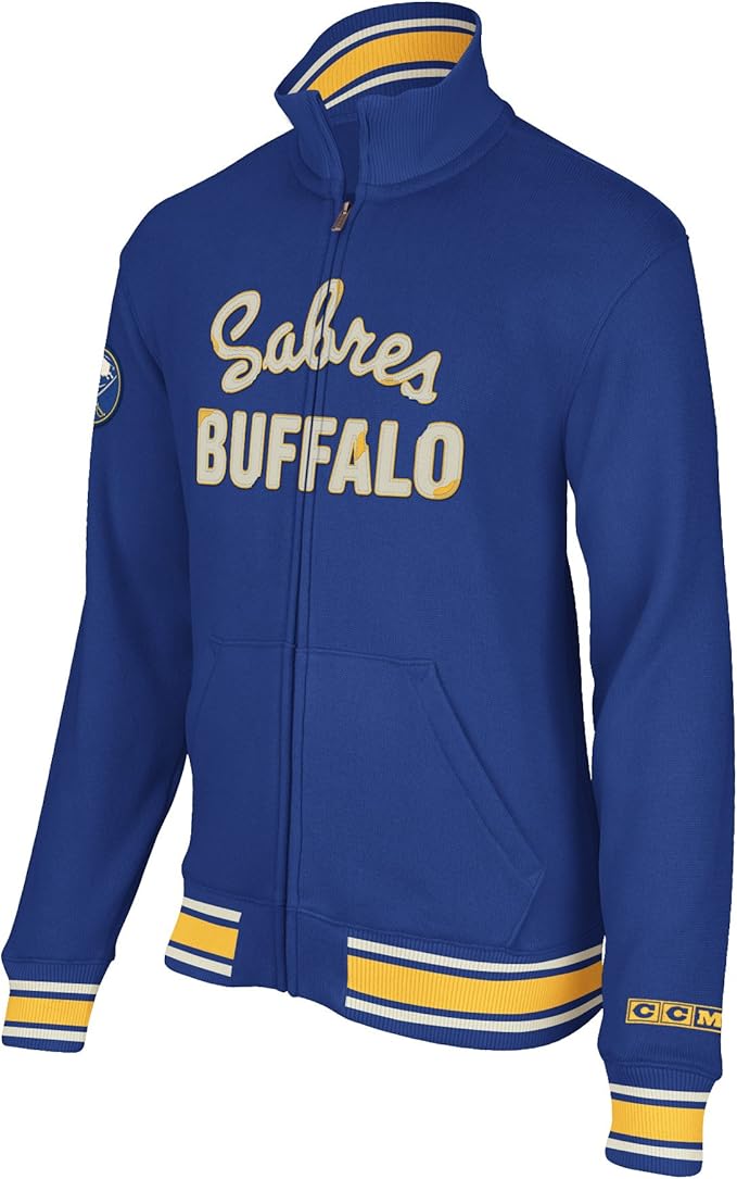 NHL Buffalo Sabres CCM Fleece Track Jacket, XLarge