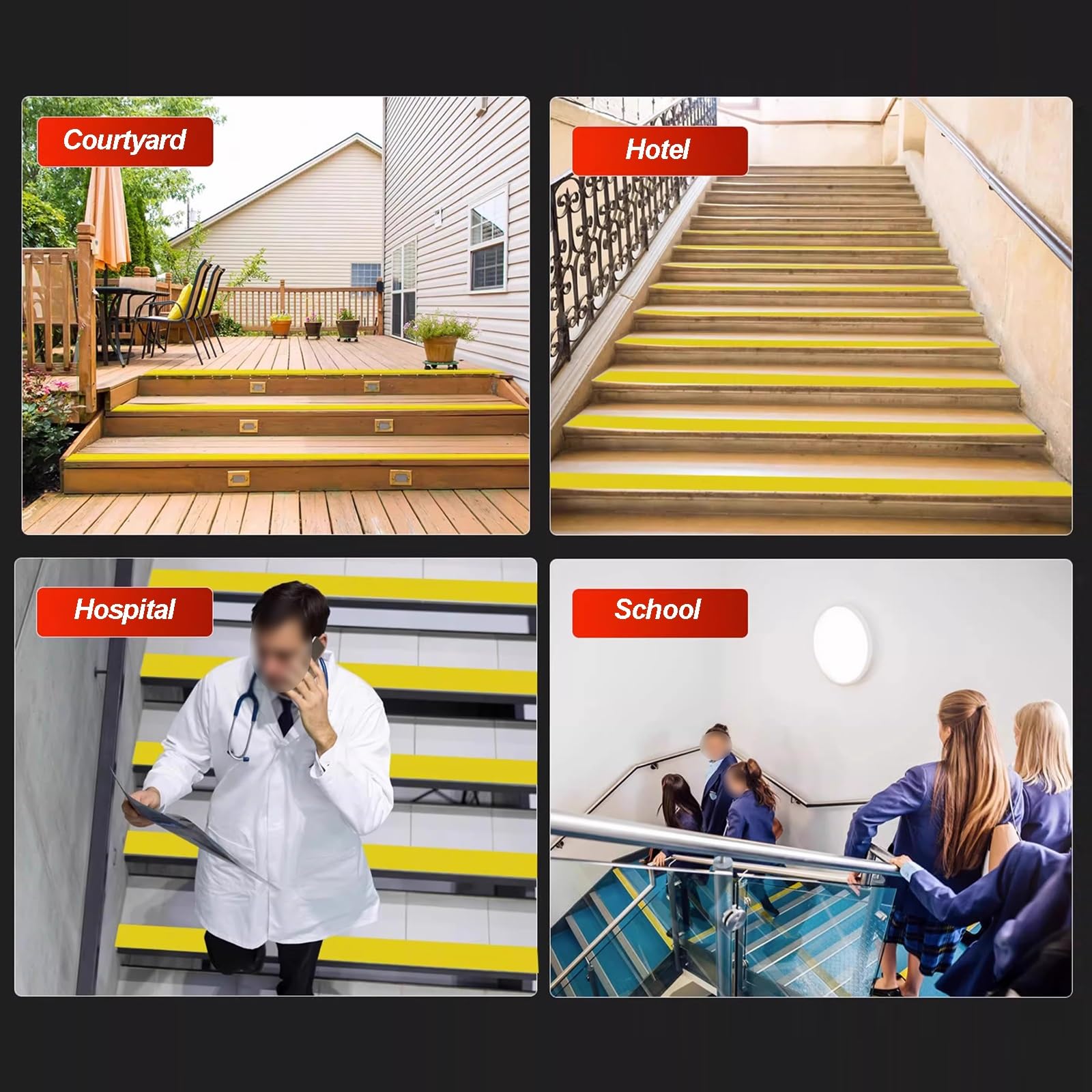 2 Szt, Antypoślizgowych Nakładek na Schody z PVC, Nakładki na Parapet, Samoprzylepne, Łatwe w Montażu, Do Użytku na Zewnątrz i Wewnątrz(Brown,6x3 cm/2.36x1.18 in)