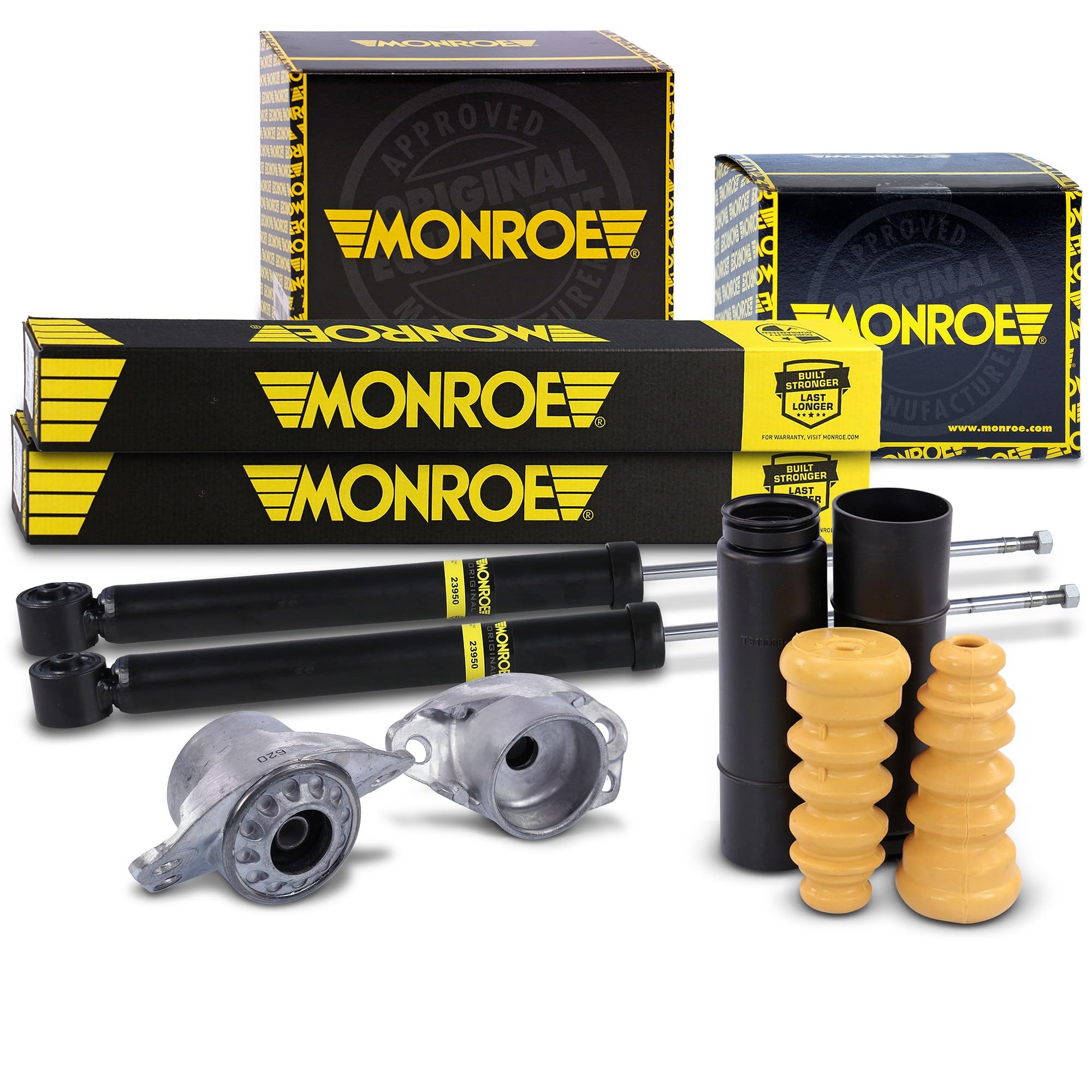 Set bestehend aus 2x Stoßdämpfer +Domlager +Staubschutzsatz hinten 41241602