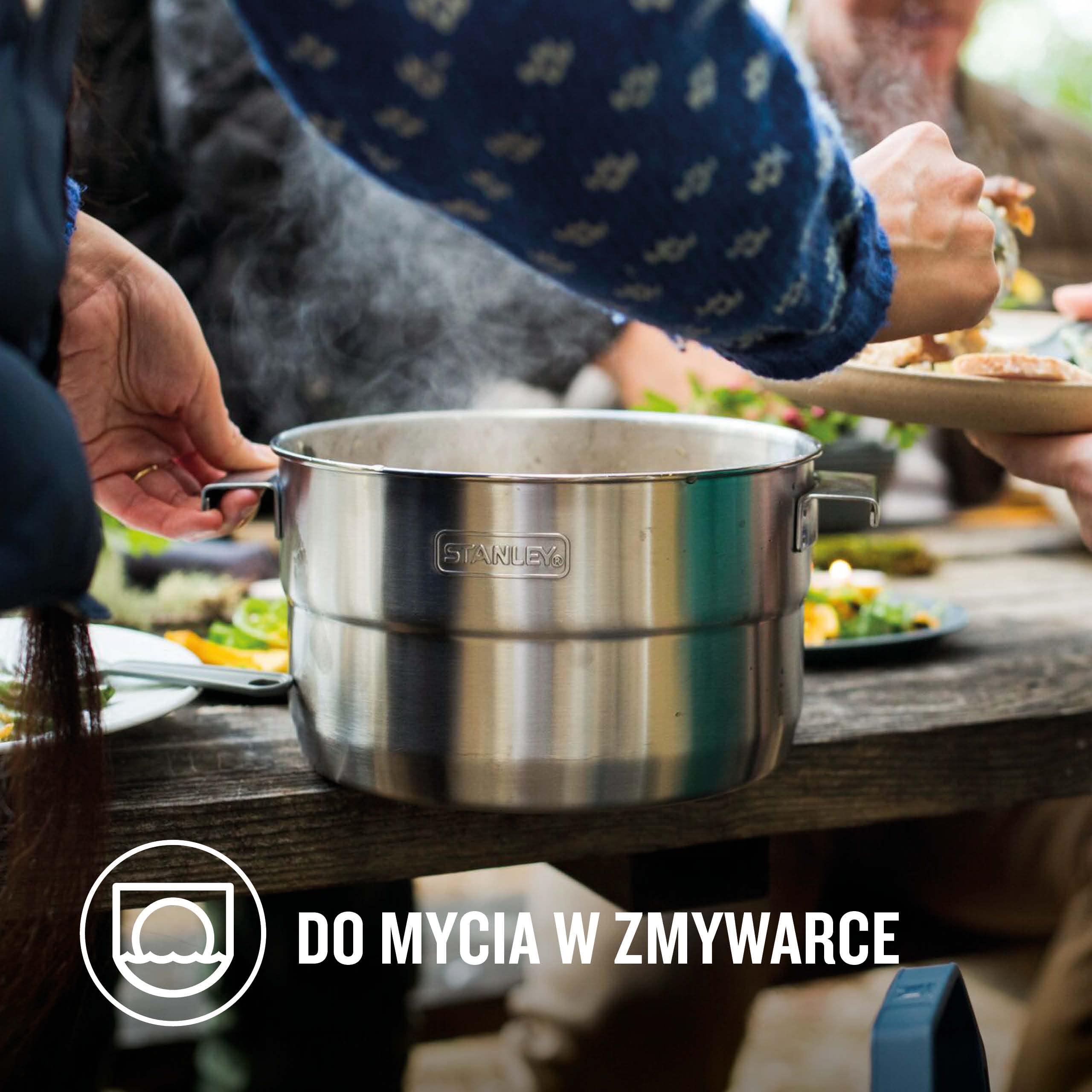 Stanley Adventure Full Kitchen Basecamp kempingowy zestaw do gotowania, 3,5 l, 11-częściowy zestaw do gotowania na świeżym powietrzu, garnek ze stali nierdzewnej z wentylowaną pokrywką, naczynia