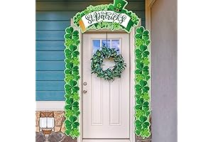 Set of 3 Clover Welcome Sign Shamrock Decorations for St Patricks Day Outdoor Door Banner