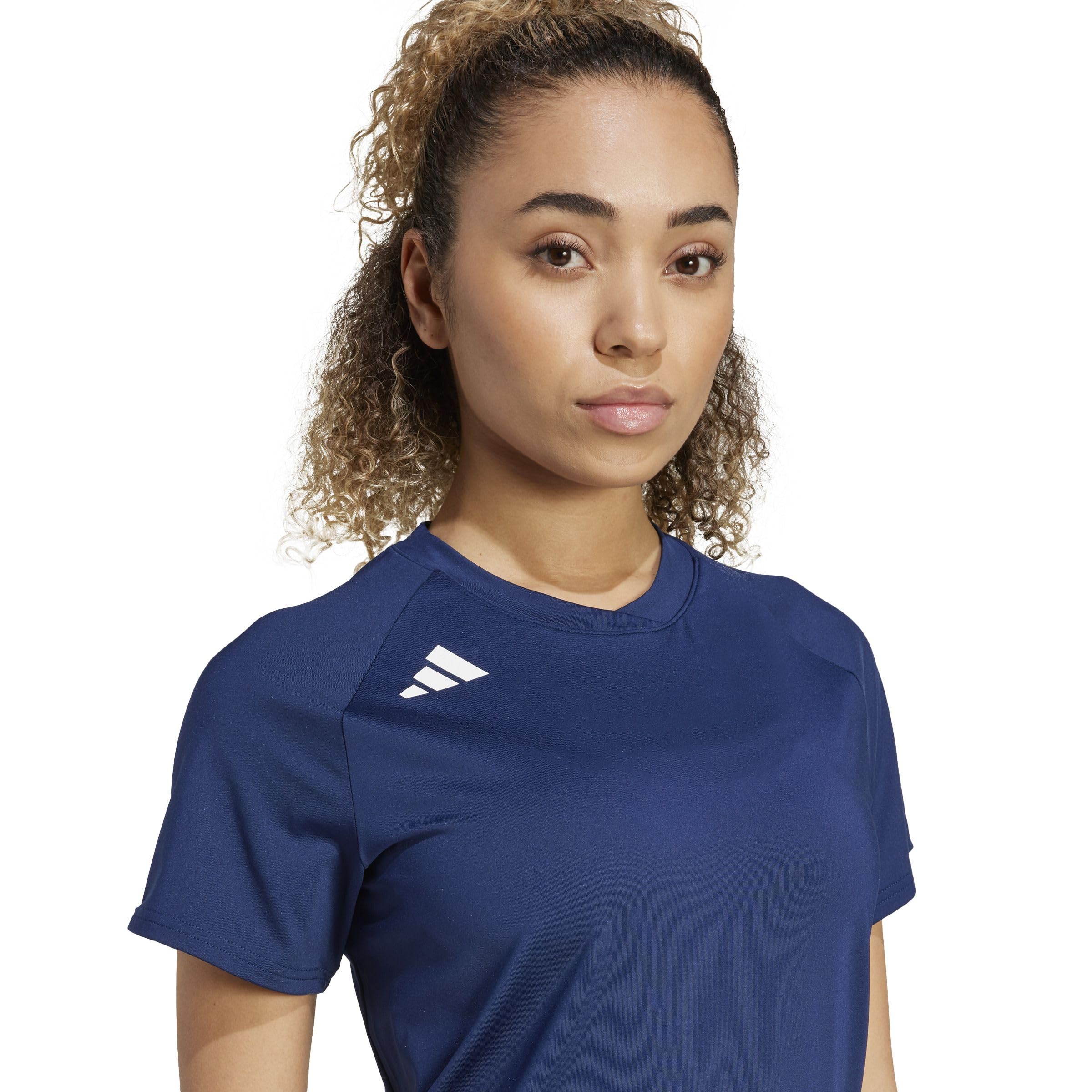 adidas Kobiety Volleyball Hilo Short Sleeve Jersey Shirt, team navy blue 2, M Tall