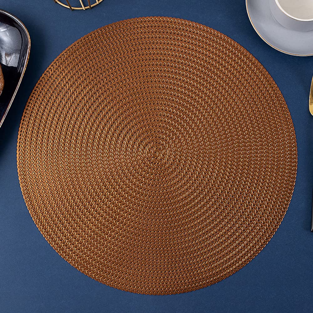 Set de table antidérapant en PVC rond 38 cm pour protéger la table des taches lot de 6