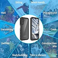 Vista 9 de Funda impermeable para teléfono Samsung Galaxy A14 5G, protector de pantalla con correa, protector de cuerpo completo, resistente a prueba de golpes