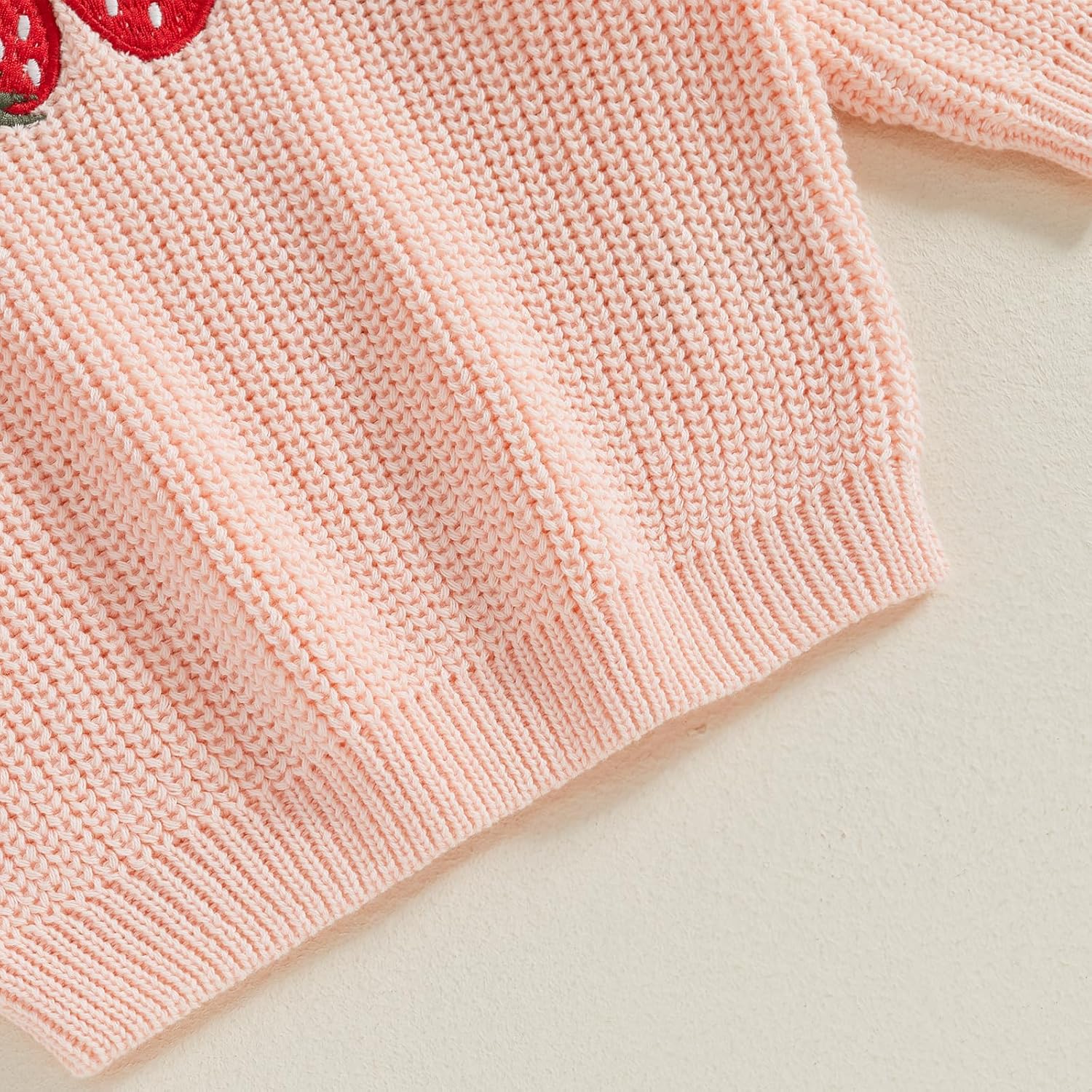 Toddler Baby Girls Sweater Strawberry Embroidery Knit Sweatshirt Pullover Knitwear Knitted Warm Fall Winter Clothes - Image 5