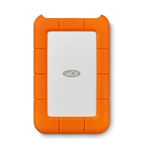 LaCie Rugged Mini 2TB External Hard Drive Portable HDD - USB 3.0/ 2.0 Compatible, Drop Shock Dust Rain Resistant Shuttle Drive, For Mac And PC Computer (LAC9000298), orange - 2TB - Mini HDD