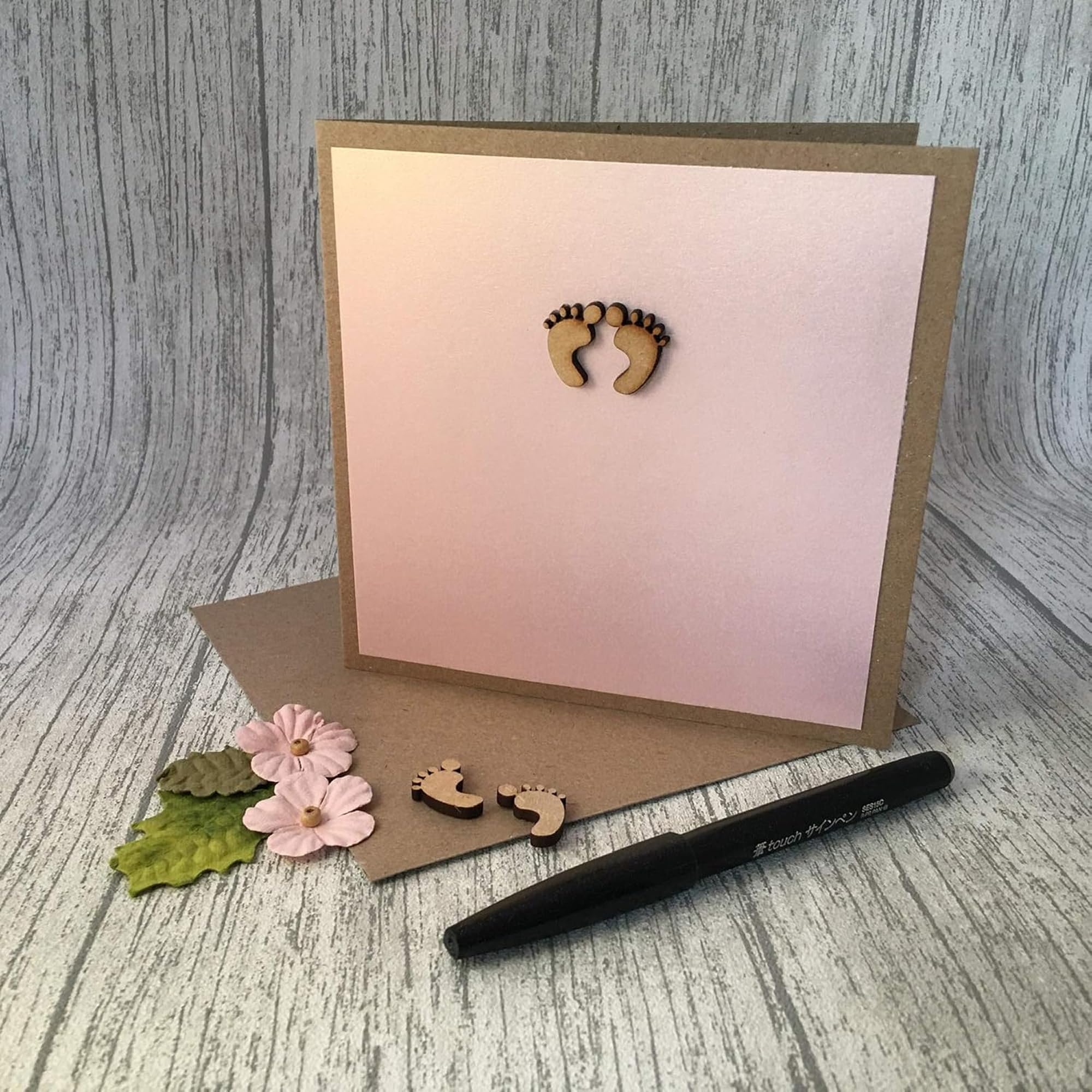 Craft UK 2047 15 x 15 cm karton i koperta opakowanie 50 sztuk - brązowy