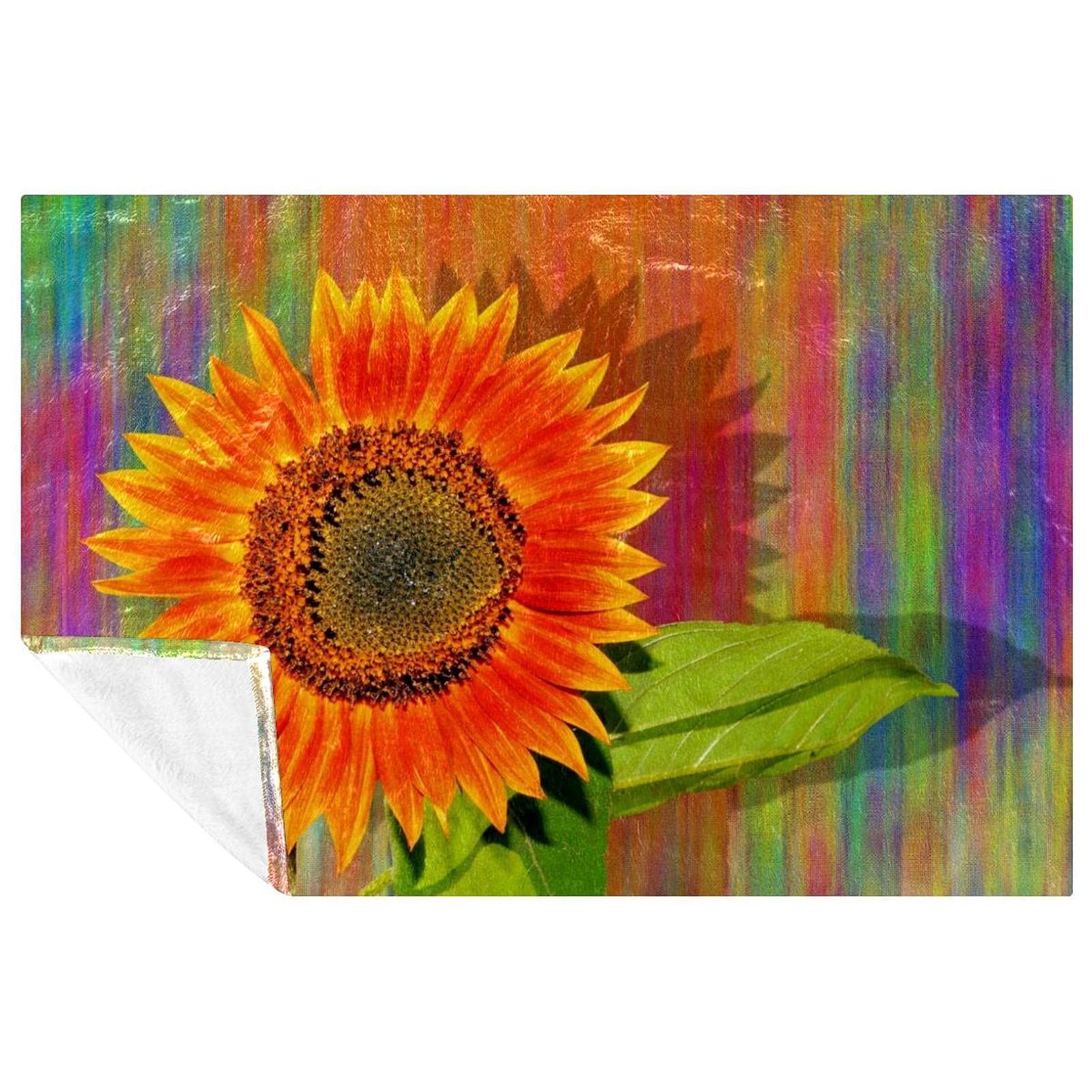 Couverture douce tournesol contre le froid sur votre lit ou canapé, format 150x100 cm