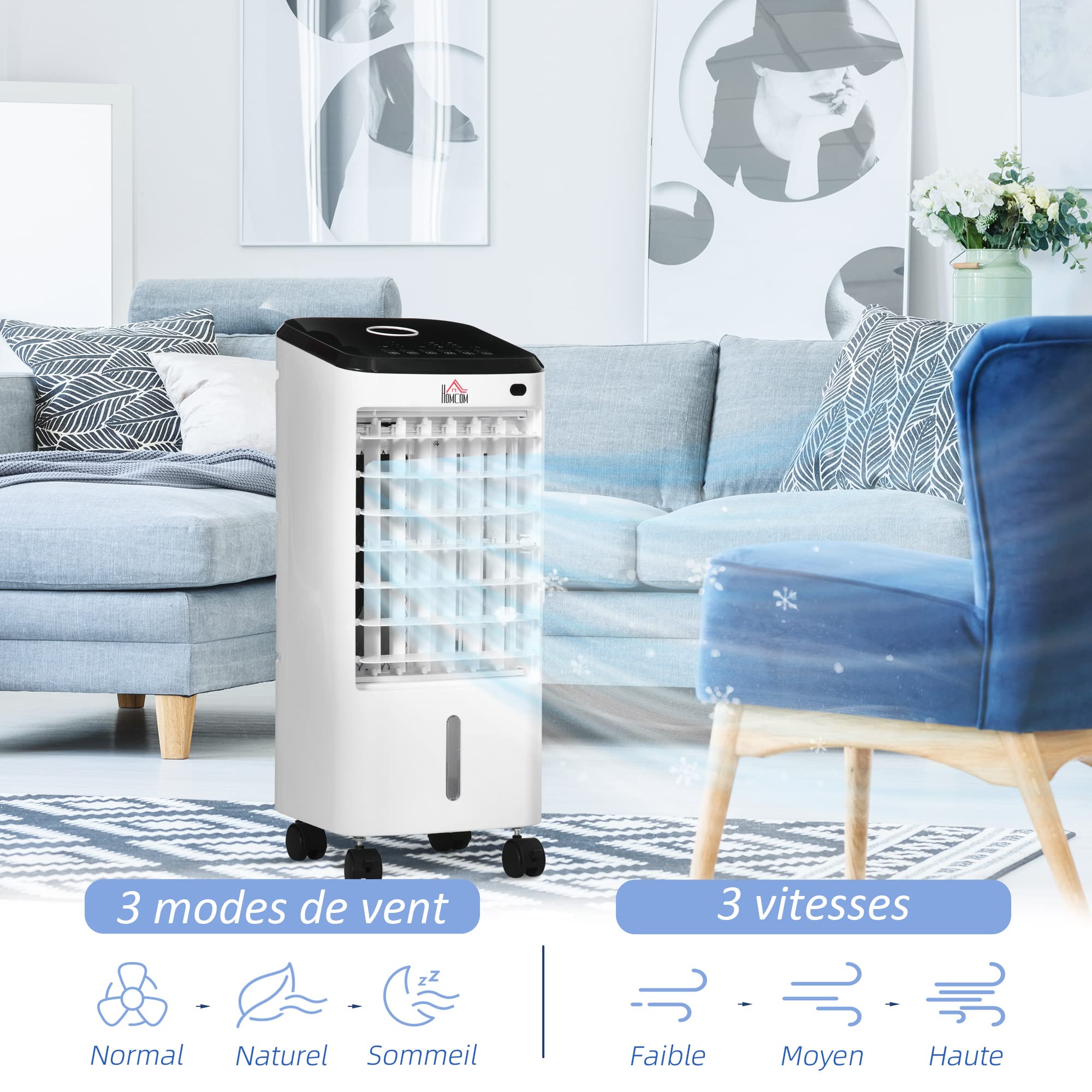 HOMCOM Mobiele airconditioner 3-in-1 airconditioner ontvochtiger 2,1 kW