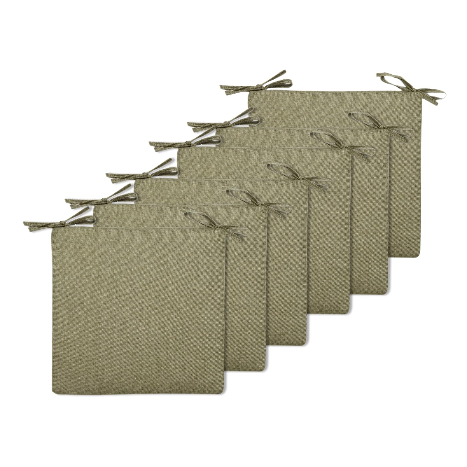 Set Di 2 Cuscini Per Sedie Da Pranzo 45x45x5 Cm, Beige, In Tessuto Lino, Antiscivolo Con Lacci E Fondo Gommino, Federa Lavabile Con Cerniera, Per Cucina - 3