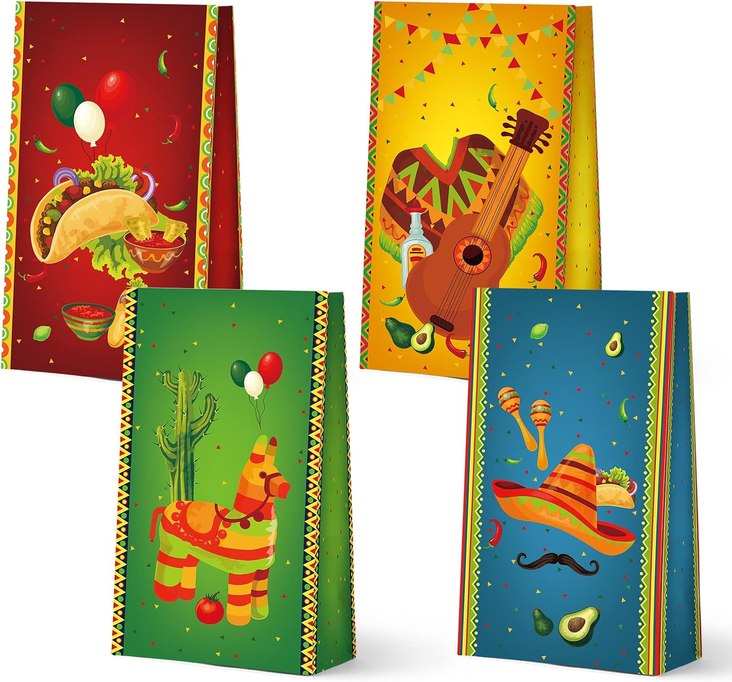 FRIDAY NIGHT 24 Pcs Fiesta Party Favor Bags Cinco De Mayo