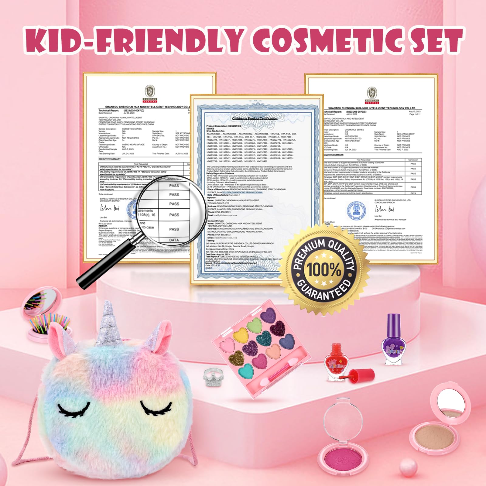 Maquillaje para Niñas, Anpro Kit de Maquillaje Niñas, Juego de Maquillaje para Niños Maquillaje Lavable y Seguro para Niñas, Juguete de Maquillajepara cumpleaños 3 4 5 6 7 8 9 10 Años — view 5