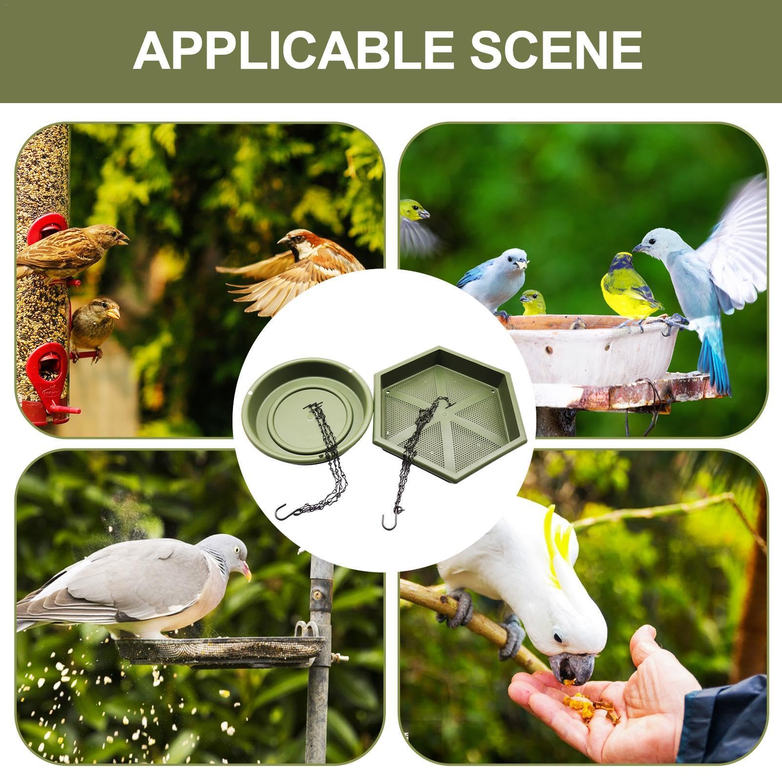 para pájaros con Forma de Colgar, comederos para | pájaros para Exteriores, 2 Piezas, Cuenco de baño para pájaros | Bebedero Exterior para pájaros