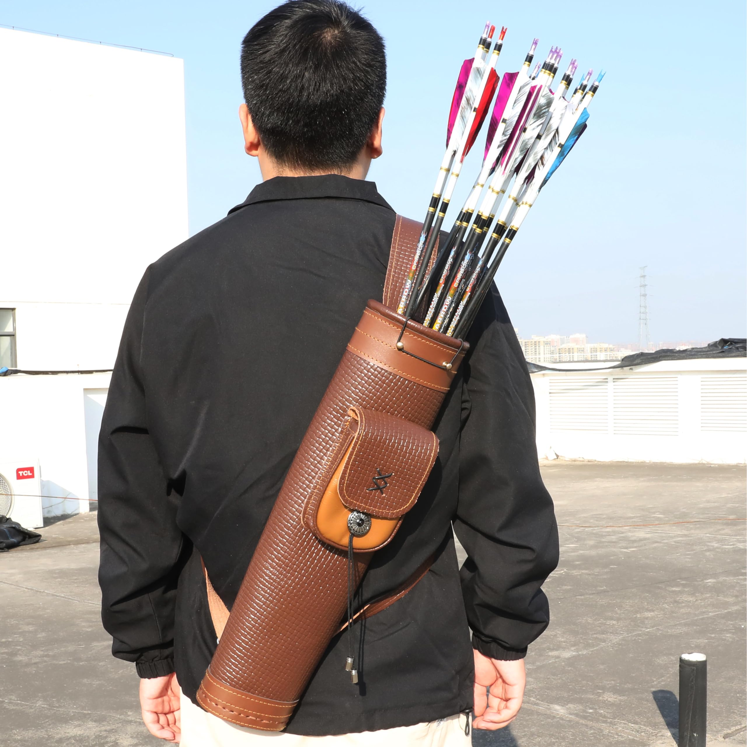 Carquois D'archerie Agatige - Sac à Dos Portable Noir Grande Capacité Pour Flèches De Chasse Et Cible