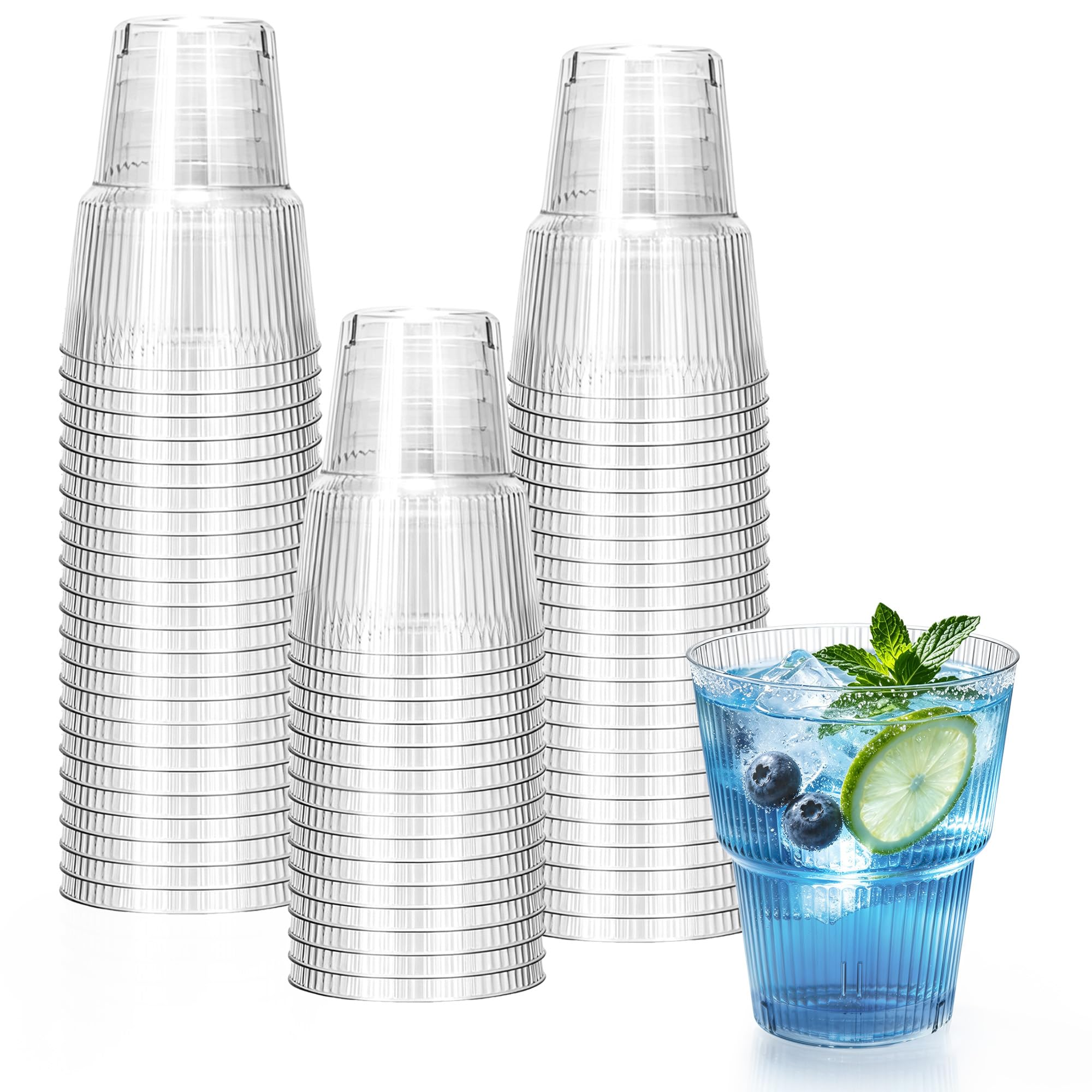 50 Pack Green Plastic Wine Glasses, 14 oz Clear Plastic Cups — Amazon image 11