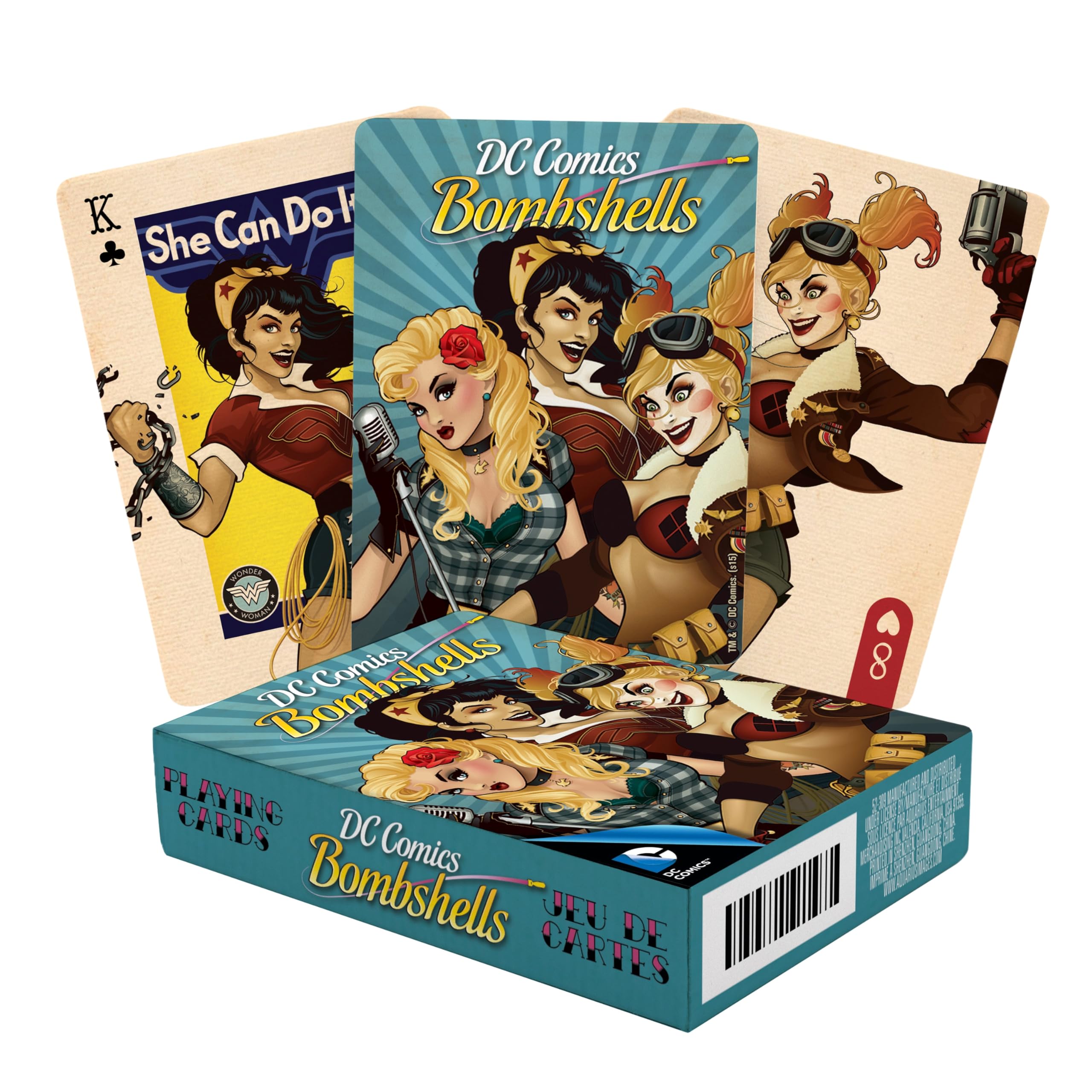 Aquarius DC Comics Bombshells Playing Cards - Bombshells Themed Deck of Cards for Your Favorite Card Games - Officially Licensed DC Comics Merchandise & Collectibles