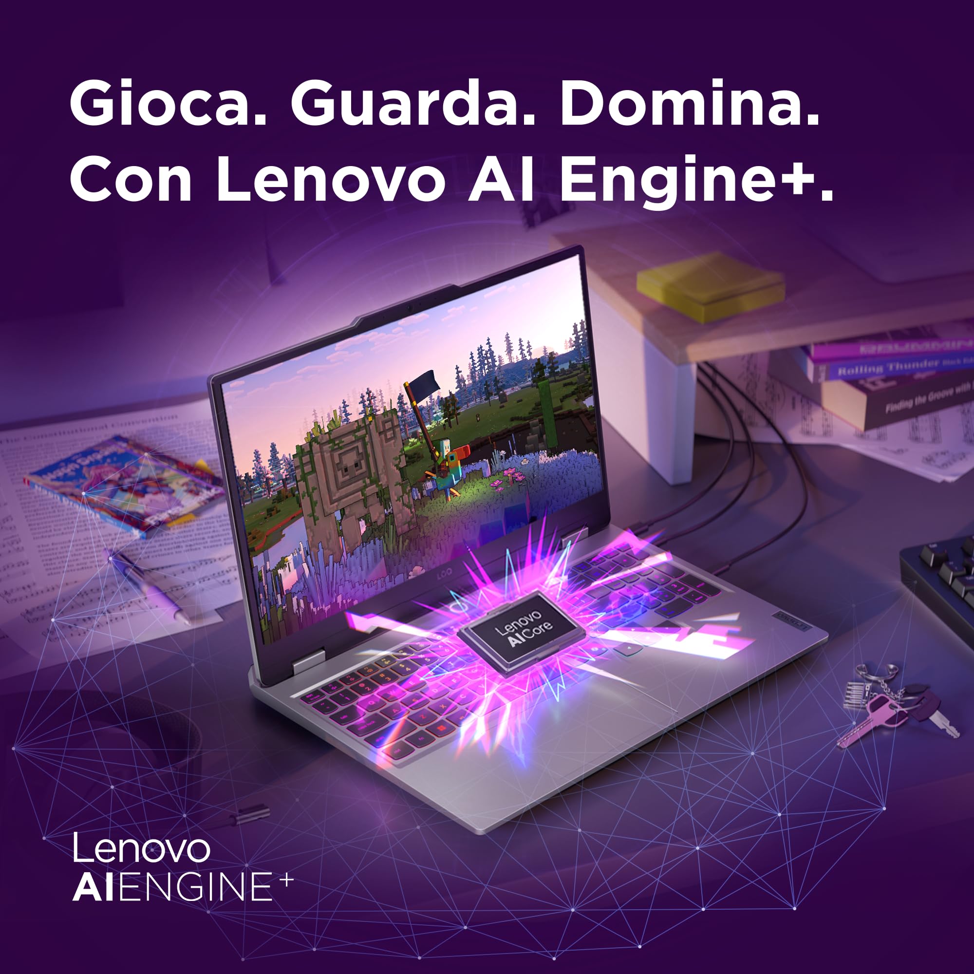 Lenovo LOQ 15" Notebook Gaming, NVIDIA GeForce RTX 5050 8GB GDDR7, Intel Core i5-13450HX, RAM 16GB, 512GB SSD, Schermo 15.6" FHD (1920x1080) 144Hz, Windows 11 Home, Tastiera Retroilluminata