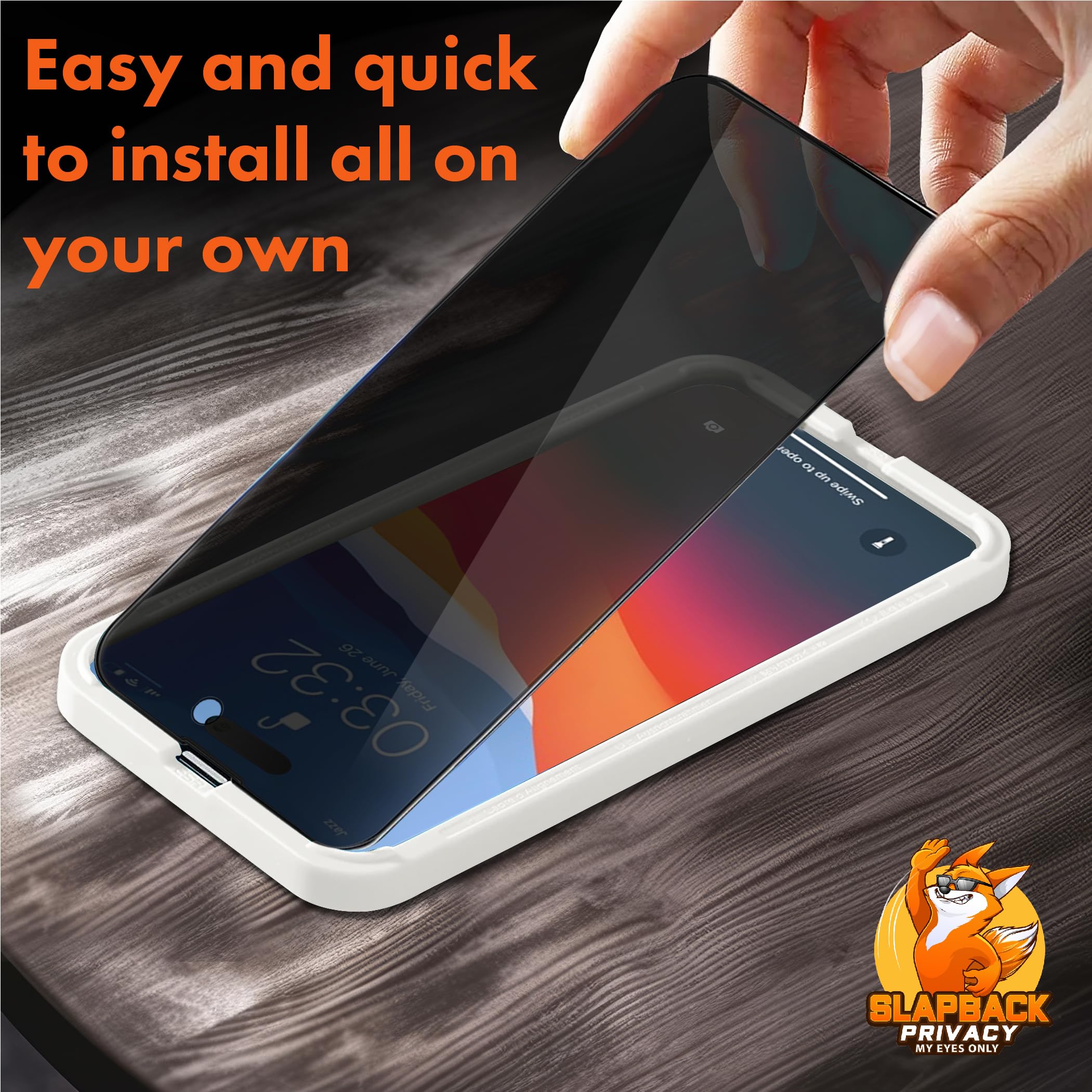 Slapback - Protector de pantalla de privacidad premium para iPhone 14 Pro Max [2 unidades] [pantalla de 6.7 pulgadas] Anti-espía 28 grados opaco dureza 9H cobertura completa vidrio templado fácil de
