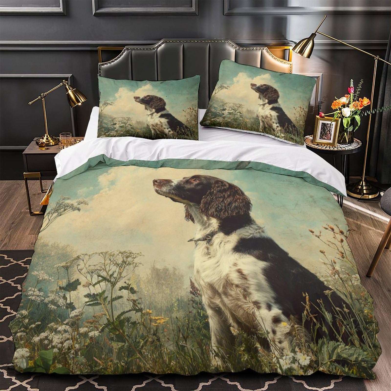 Housse de couette éléphant fantaisie pour lit ado fille, ambiance cocooning nature