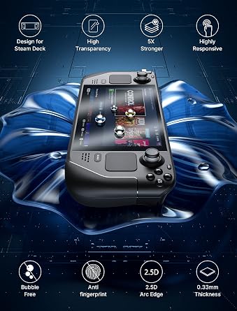 JSAUX PC0105 Steam Deck Case with Adjustable Angle Stand + 2-Pack Steam Deck Screen Protector