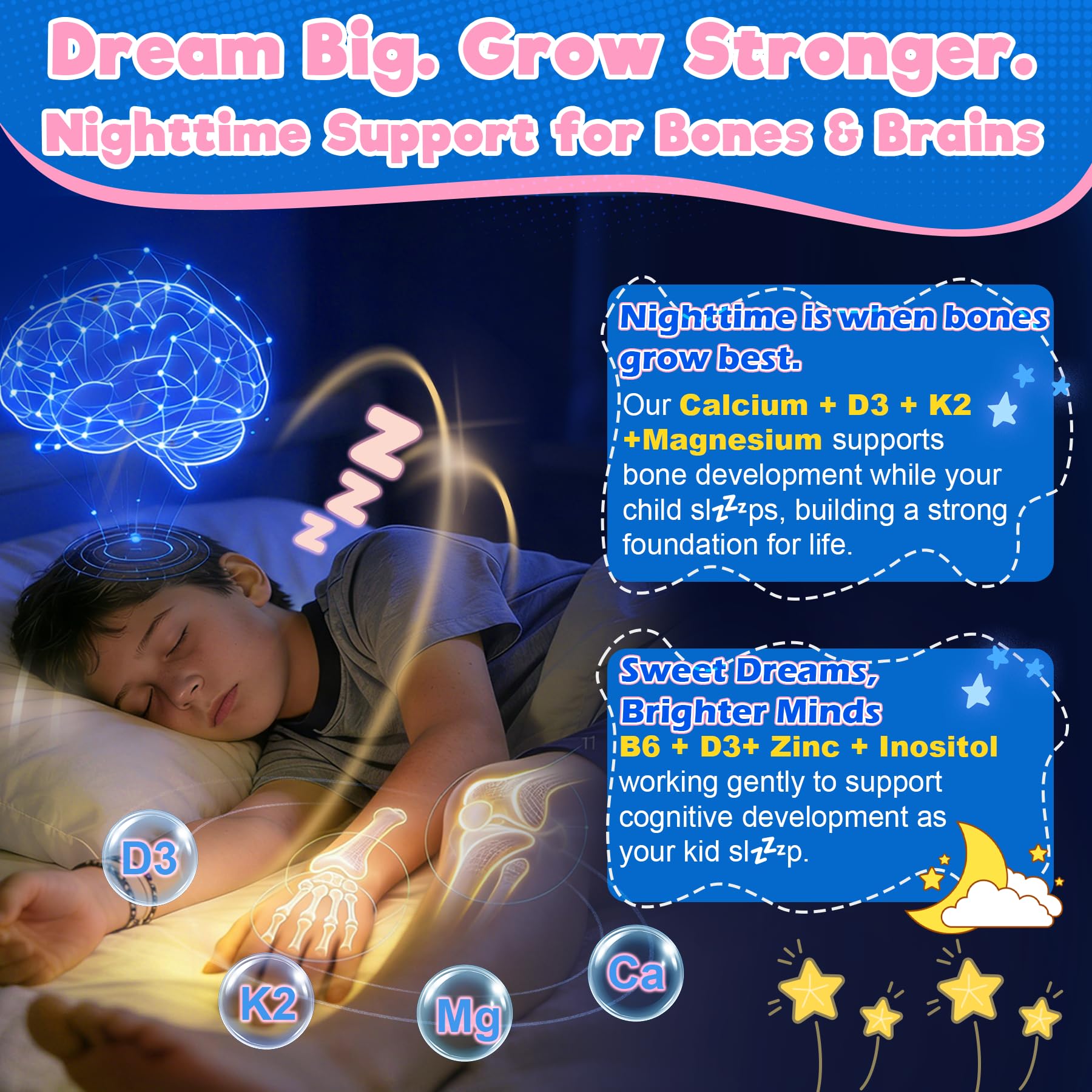 Kids Sleep Gummies Magnesium Glycinate + Multivitamin, No Melatonin, 120Cts — Amazon image 4