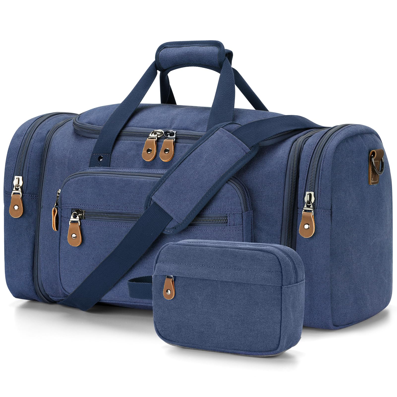 Gonex Canvas Duffle Bag, Expandable 60L Travel Overnight Weekender Bag