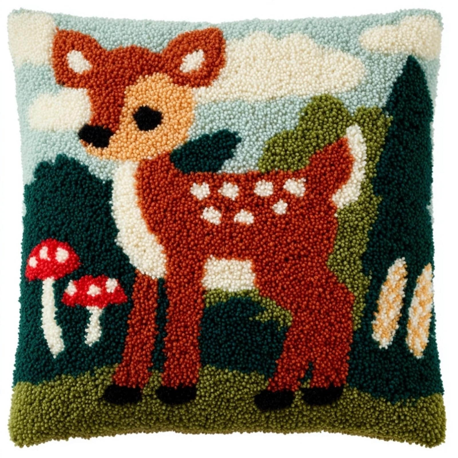 AxiangziK DIY Latch Hook Pillow Kit,Deer