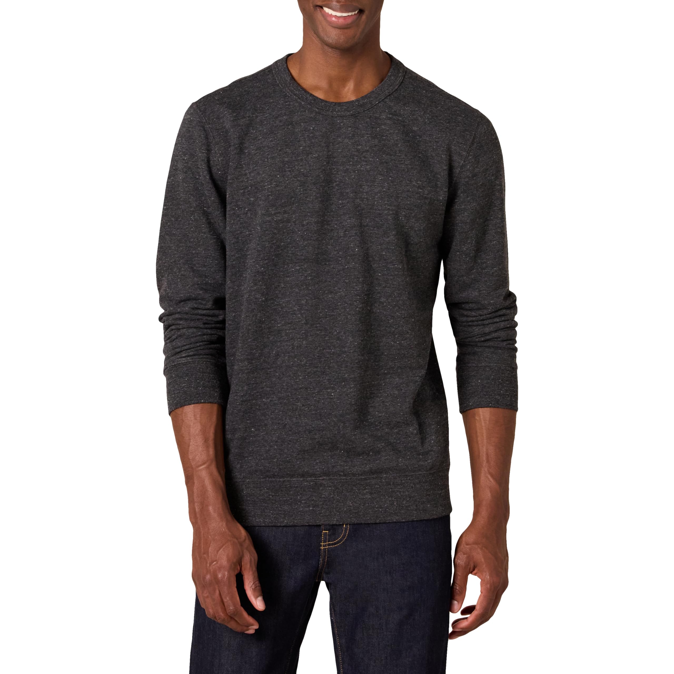Amazon Essentials Men's Lightweight French Terry Crewneck Sweatshirt (Available in Big & Tall), Charcoal Heather, XXL