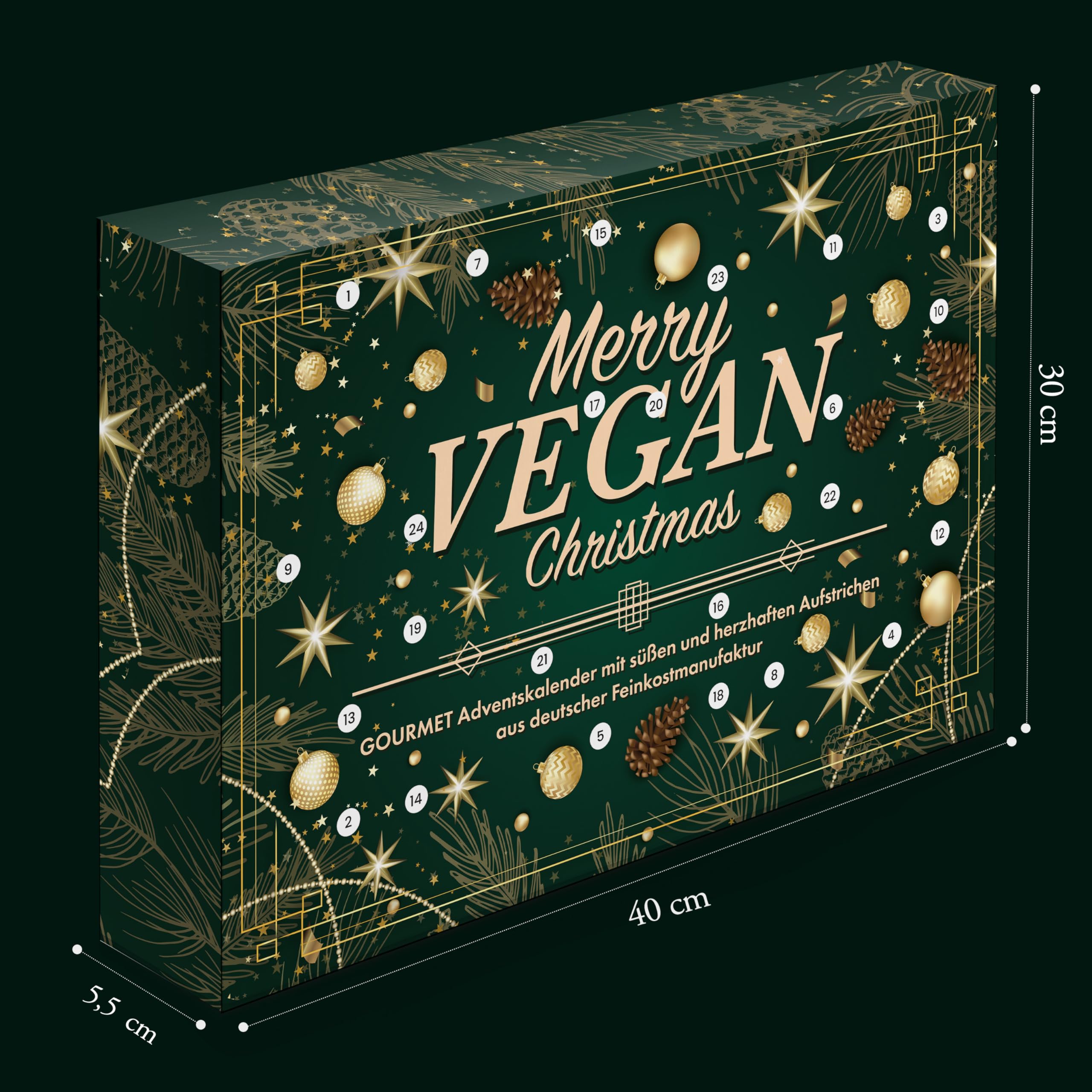 Adventskalender vegane Aufstriche 2025 mit 24 köstlichen und abwechslungsreichen veganen Aufstrichen in Gläsern, Weihnachtskalender Geschenkset