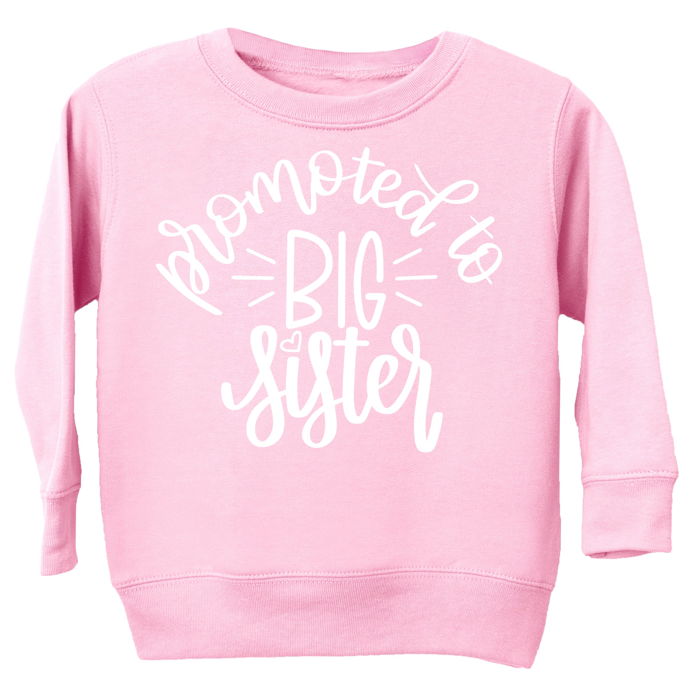 Olive Loves Apple Promoted to Big Sister Sweatshirt Sibling Reveal Announcement for Baby and Toddler Girls Sibling Outfits Pink Sweatshirt 2T