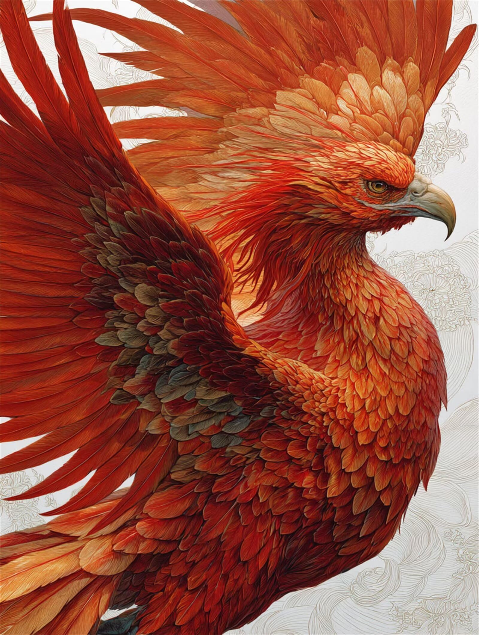 Dipingere con i Numeri Adulti Phoenix, Animali Dipingere con i Numeri Bambini DIY Kit, Set Premium con Pennelli, Decorazione Casa & Creativo Regalo, Attività di Tempo libero 90x120cm z-80