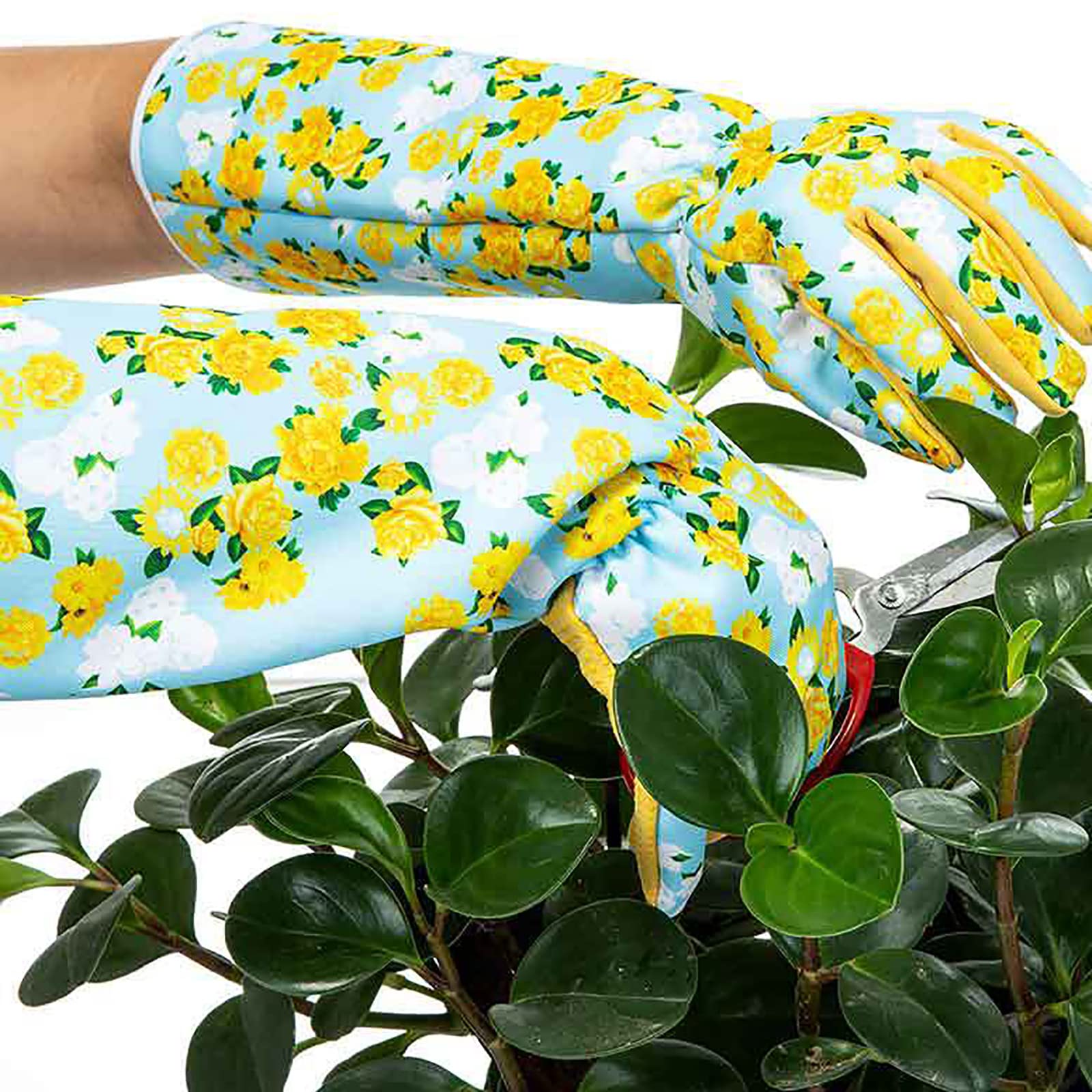 1 Paare Gartenarbeitshandschuhe Damen Lange Ärmel Stulpe Arbeitshandschuhe Multicoloured Drucken Gartenhandschuhe Rose Pruning Dornenfeste Stichfeste
