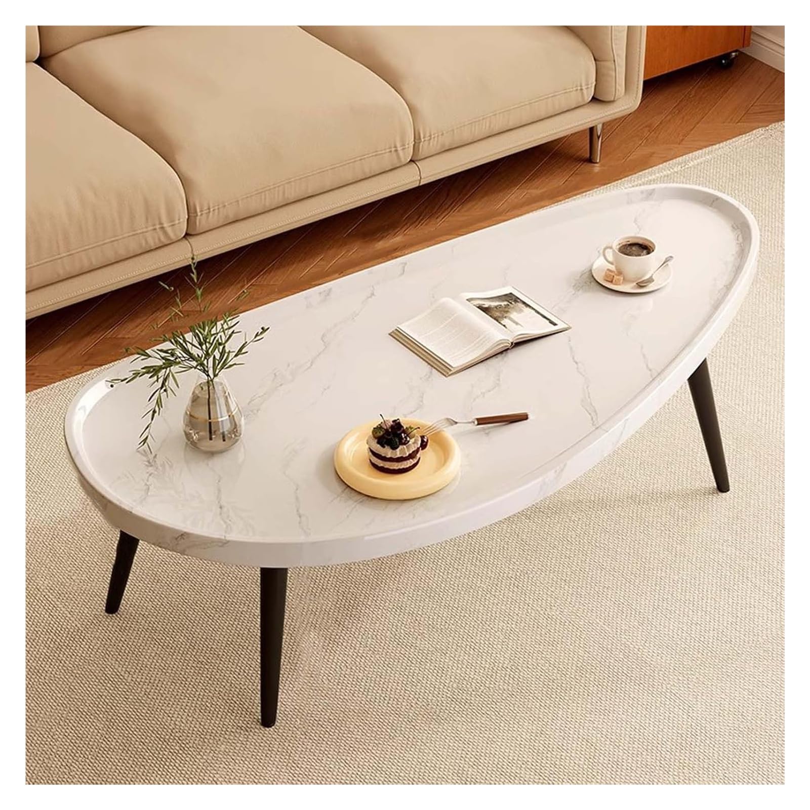 Petite table centrale en bois de caractère et structure métal noir