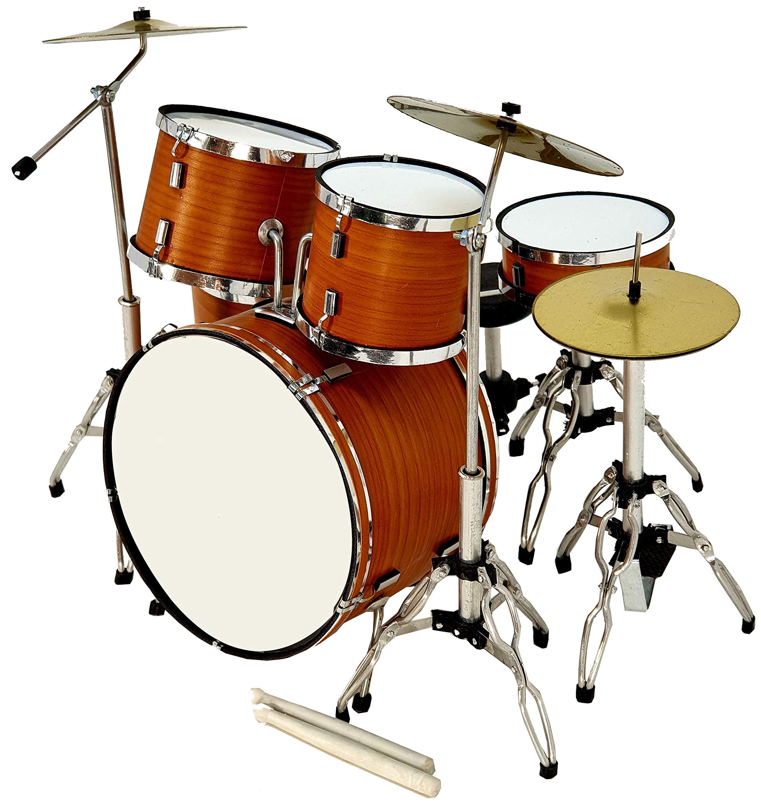 MINIATURA BATERÍA ACUSTICA NOGAL SATINADO MDR-0107 REGALO MUSICAL ROCKMUSIC