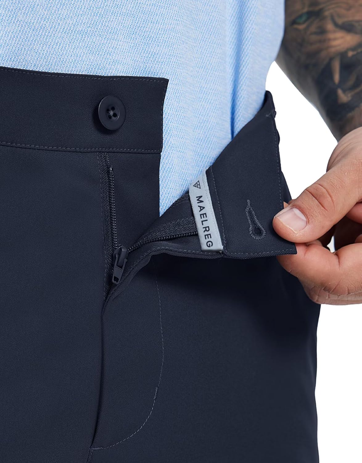 M MAELREG Men's Golf Shorts with 8 Pockets 7" Inseam Water Resistant Quick Dry Flat Front Dress Shorts for Casual Work Travel - Image 4