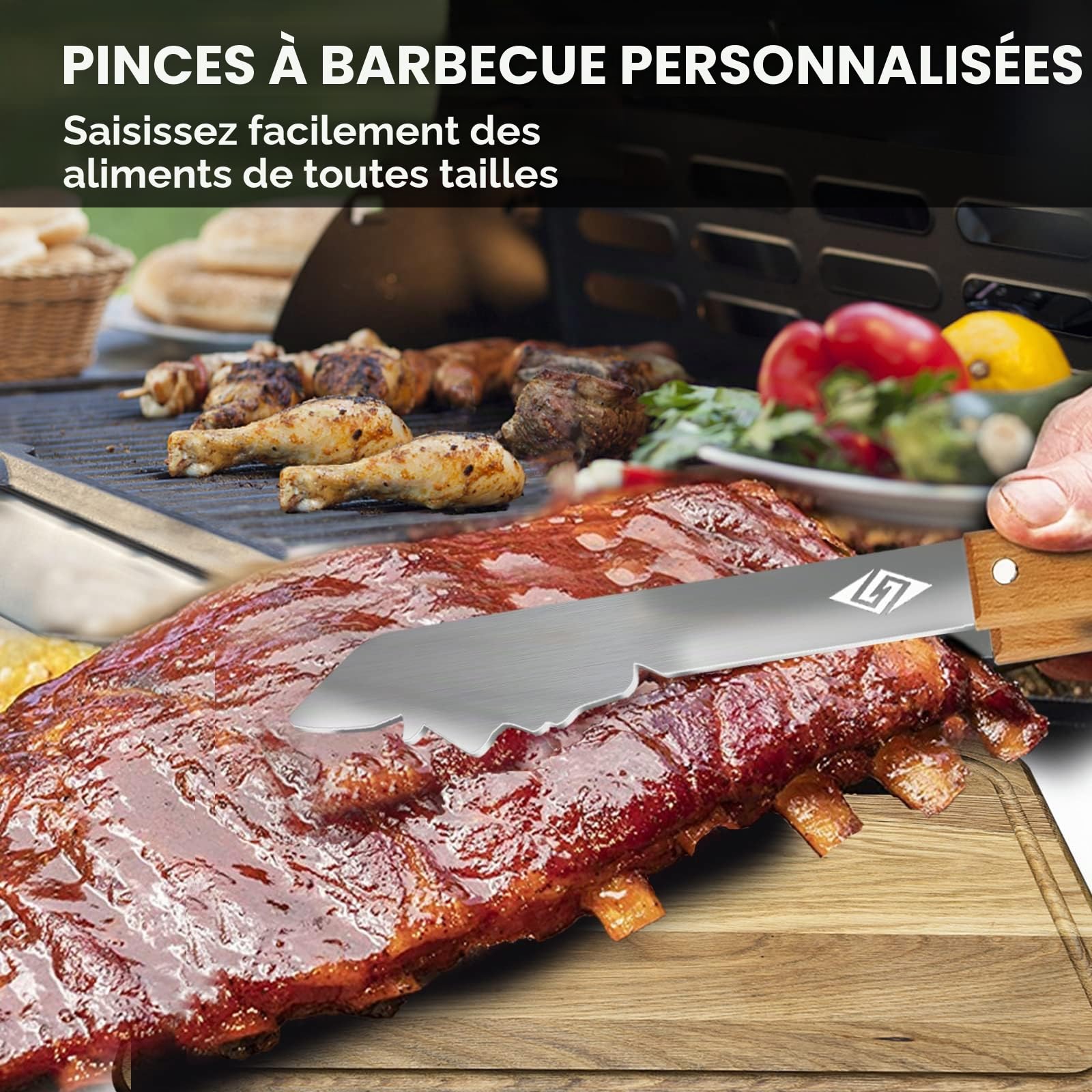 Steven-Bull Ensemble d'outils de Barbecue, Accessoires Extra Longs pour Gril extérieur
