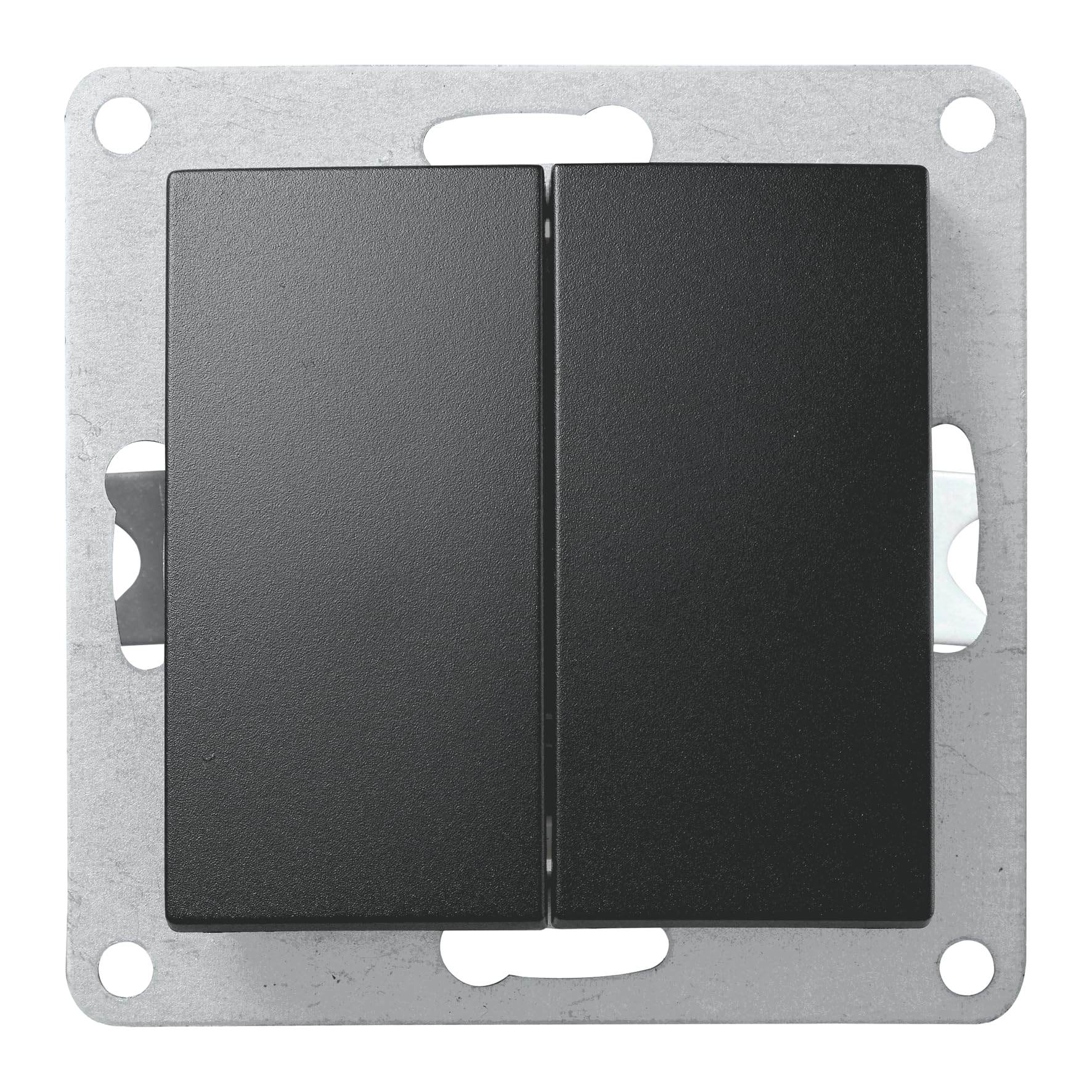 McPower Wechselschalter 2-fach – Flair Doppel-Lichtschalter, 250V~/10A, Unterputz, matt Schwarz
