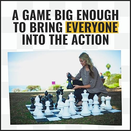 Miniatura 6 de MegaChess Juego de ajedrez gigante con tamaño King de 16 pulgadas de alto, un juego de ajedrez grande para familias que buscan juegos gigantes al