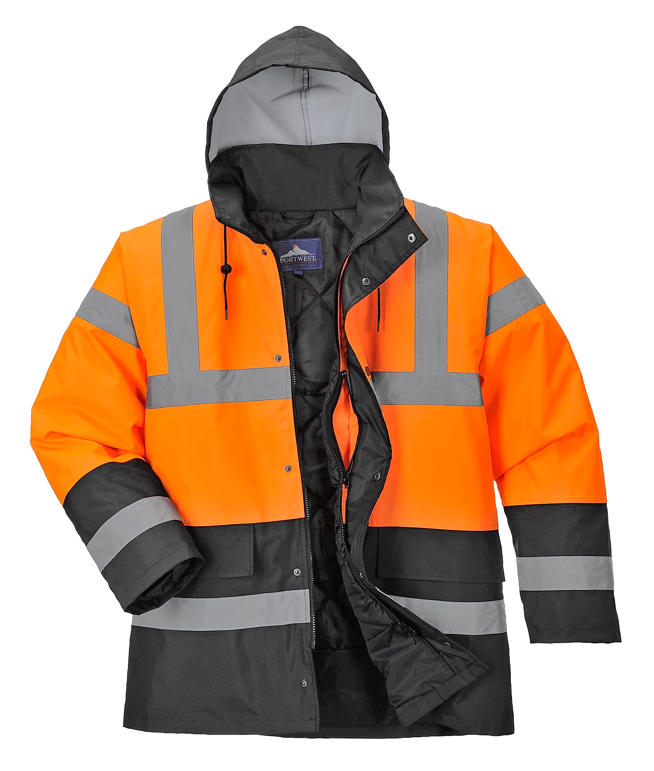 Portwest Hi Vis Contrast Winter Traffic Jacket M Orange/Blk