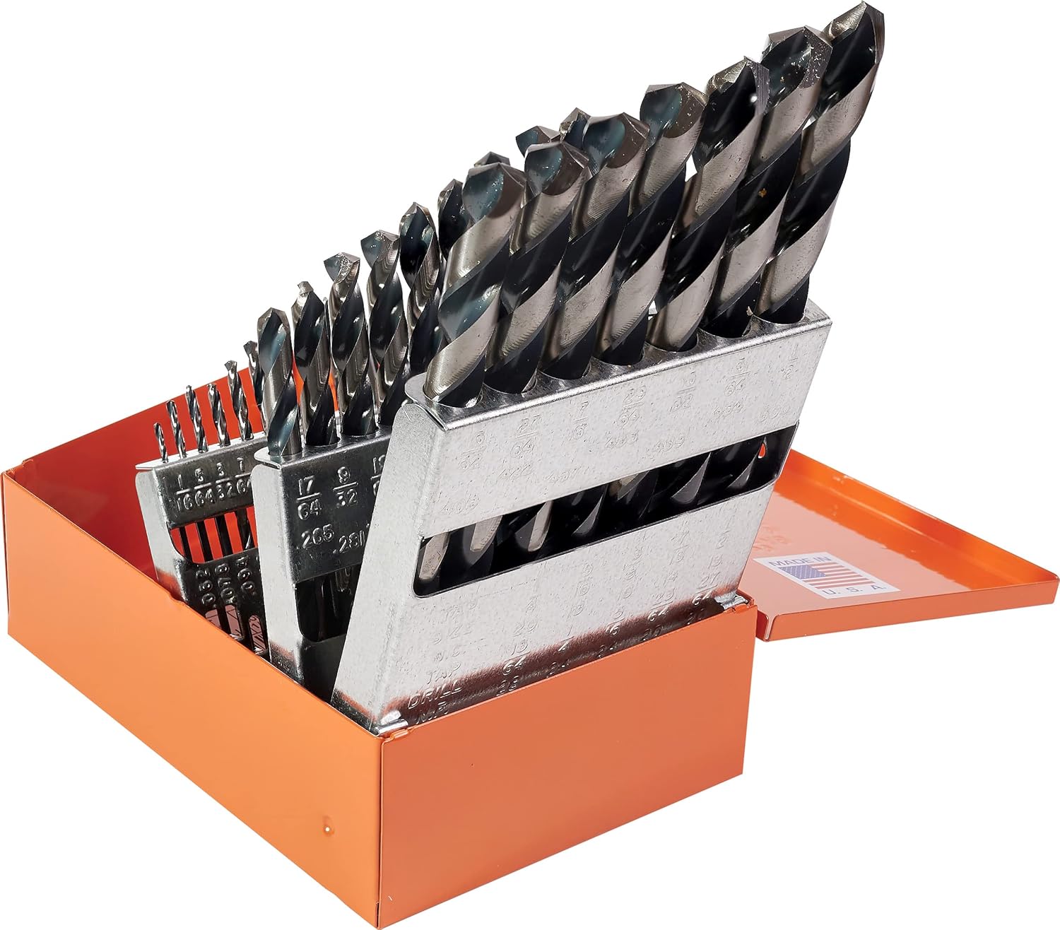 KnKut 29 Piece Jobber Length Drill Bit Set 1/16"1/2" by 64ths Jobber
