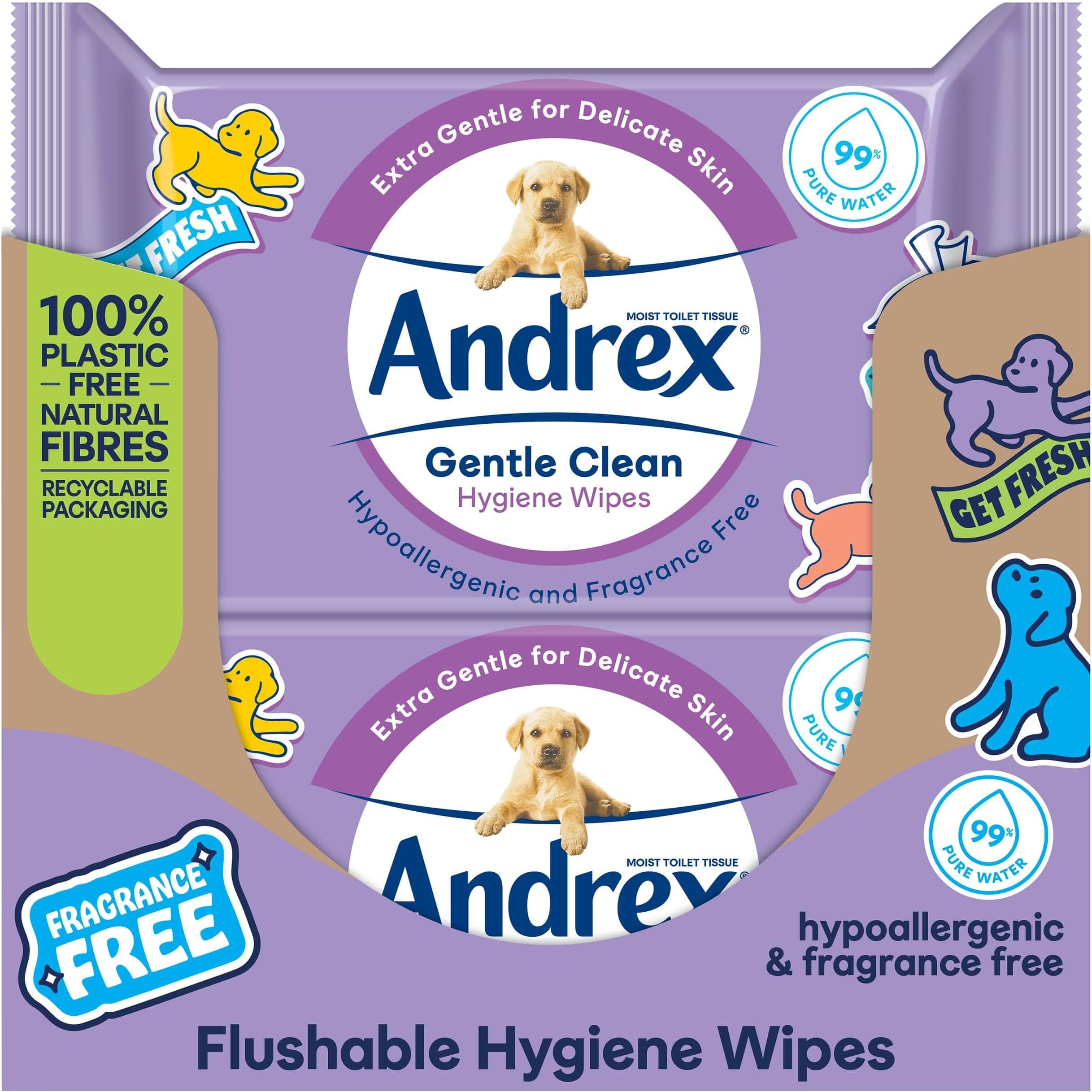 Andrex Gentle Clean Moist Toilet Tissue - Flushable Hygiene Wipes Single (12 Packs x 36 Sheets), FSC Certified