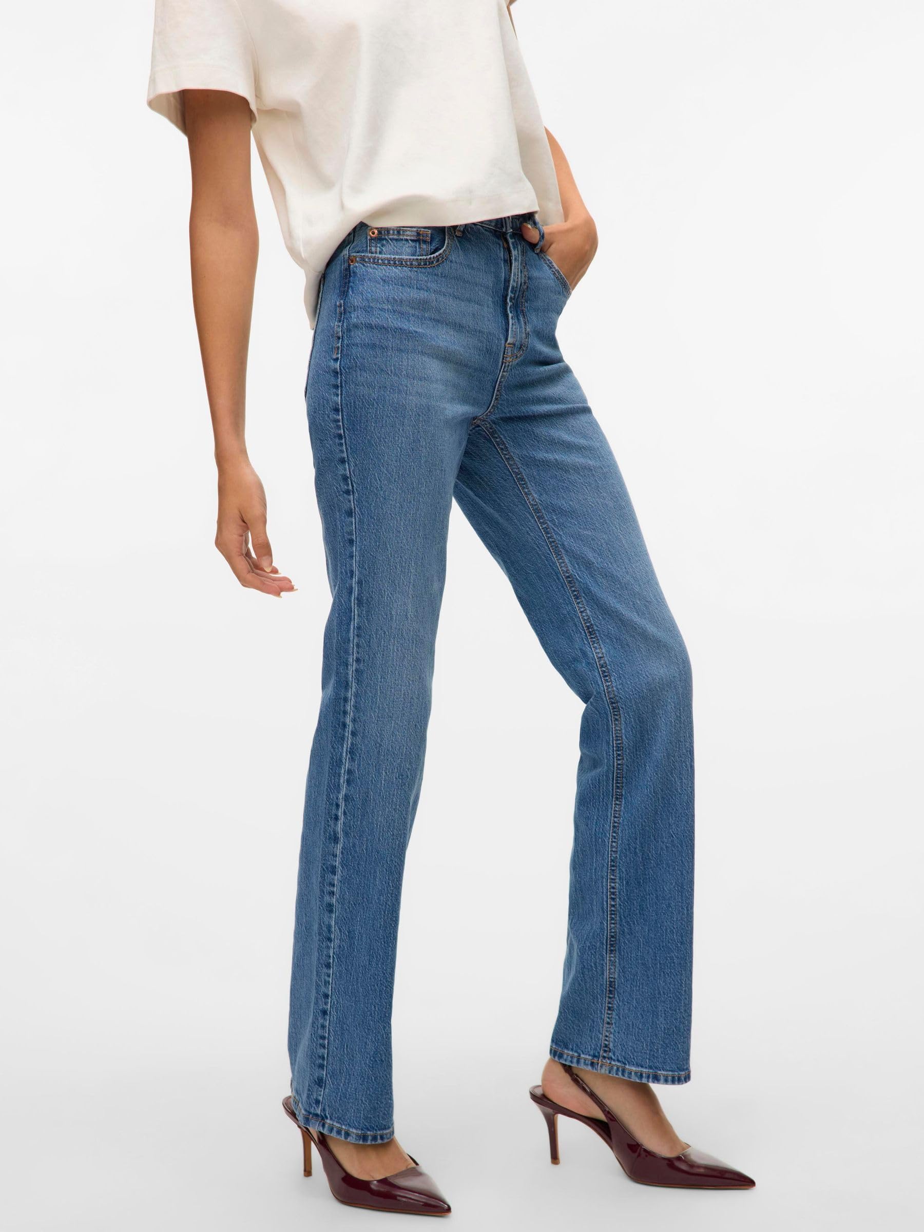 VERO MODA Vmtessa HR Straight Jeans Li3114 Ga Noos - Vaqueros Rectos Mujer